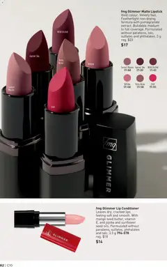 Preview of fmg Glimmer Lip Conditioner, Leaves dry, cracked lips feeling soft and smooth. With mango seed butter, vitamin E, and jojoba and sunflower seed oils. Formulated without parabens, sulfates, phthalates and talc. 3.5 g 794-578 from shop Avon valid from 07.05.2026 | Page: 82