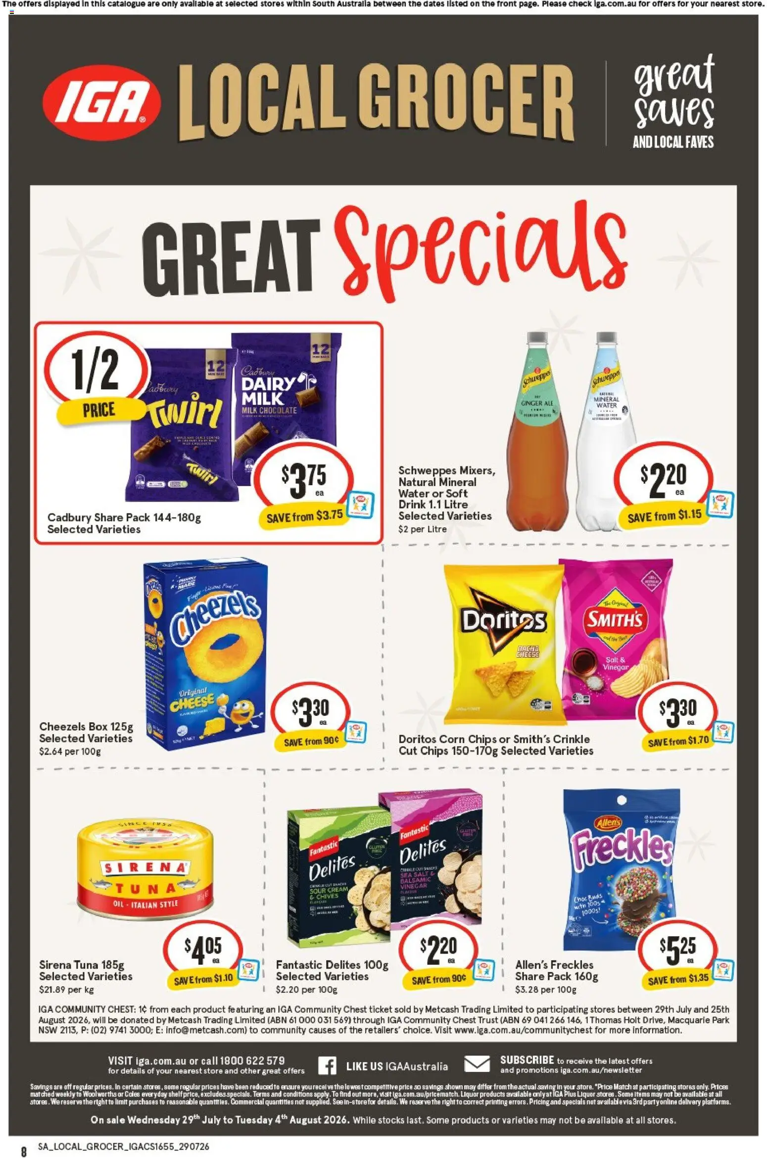 IGA catalogue - valid from 29/07/2026 | Page: 2 | Products: Cheese, Cream, Salt, Vinegar
