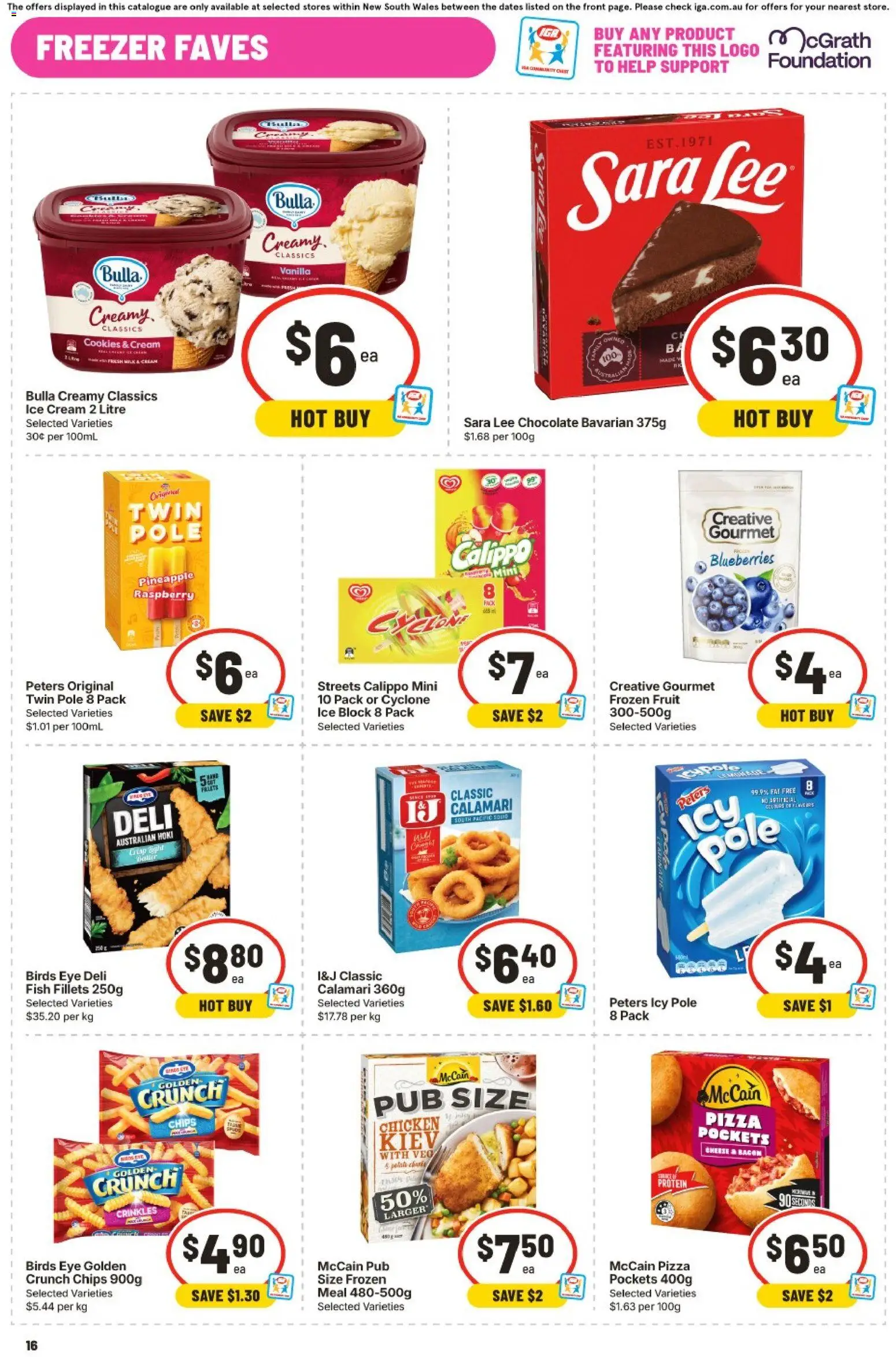 IGA catalogue - valid from 16/09/2026 | Page: 14 | Products: Pizza, Fish, Ice cream, Ice