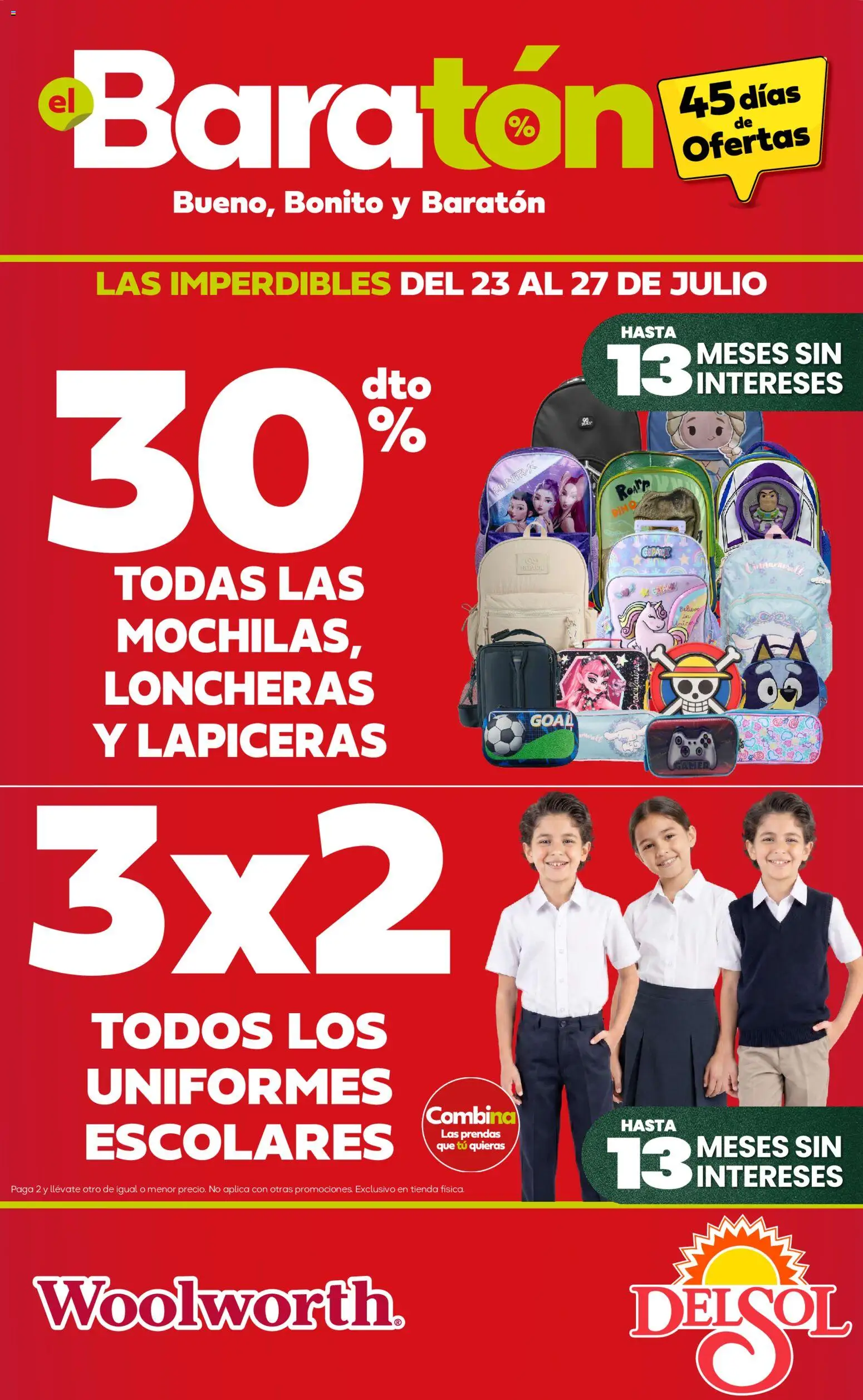 Del Sol y Woolworth catálogo Bueno, Bonito y Baratón (23/07/2026 - 27/07/2026) catalogue cover