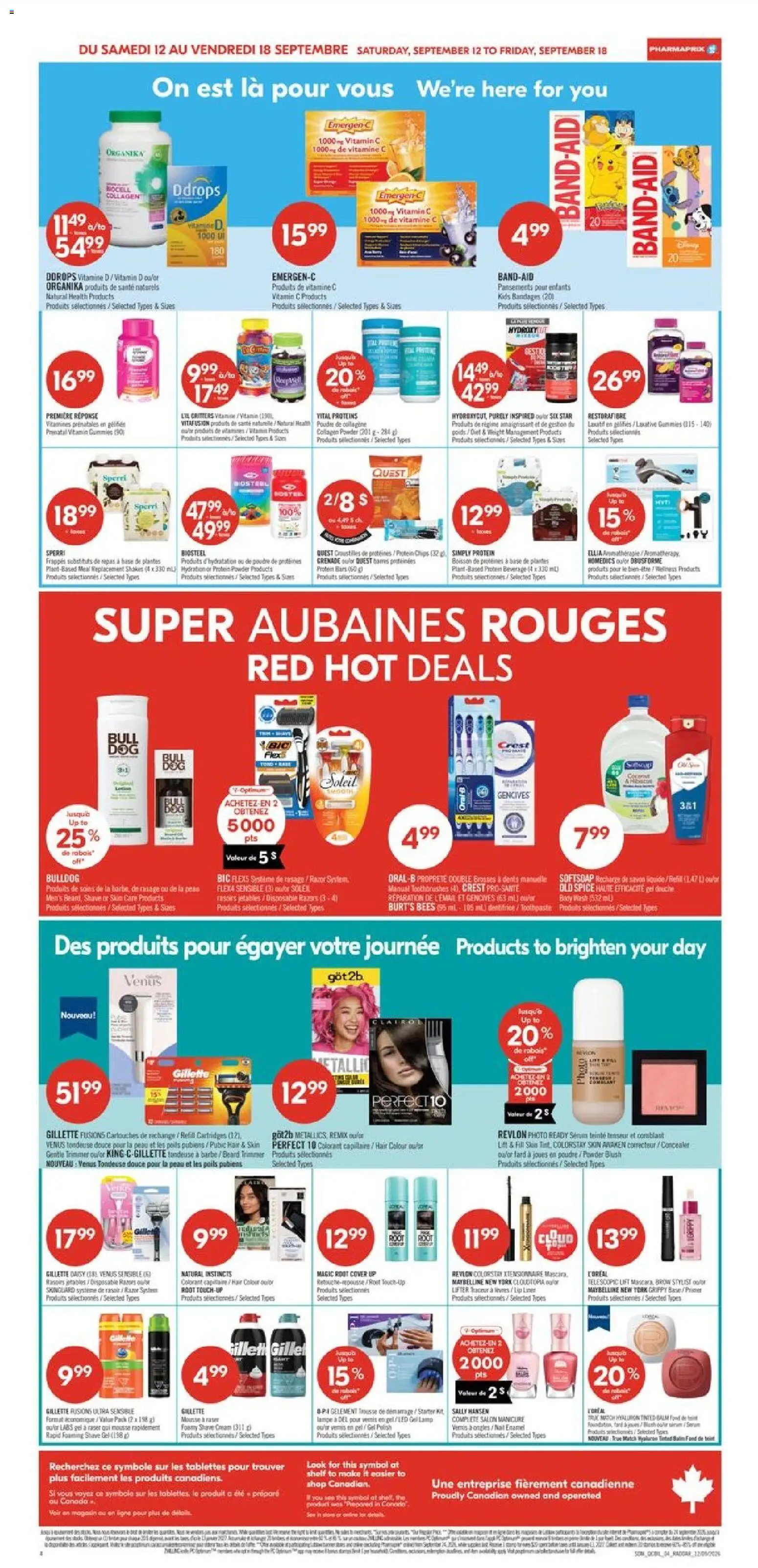 Pharmaprix flyer valid from Sep 12, 2026 | Page: 12 | Products: Powder, Blush, Shelf, Lamp