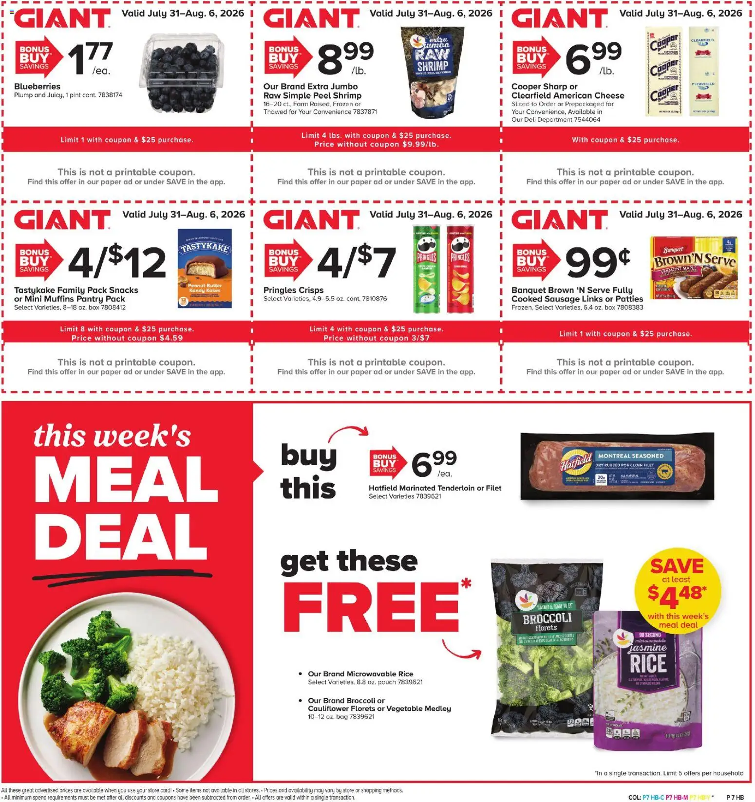 Giant Weekly Ad - valid from 07/31/2026 | Page: 5 | Products: Box, Jasmine rice, Cheese, Sausage