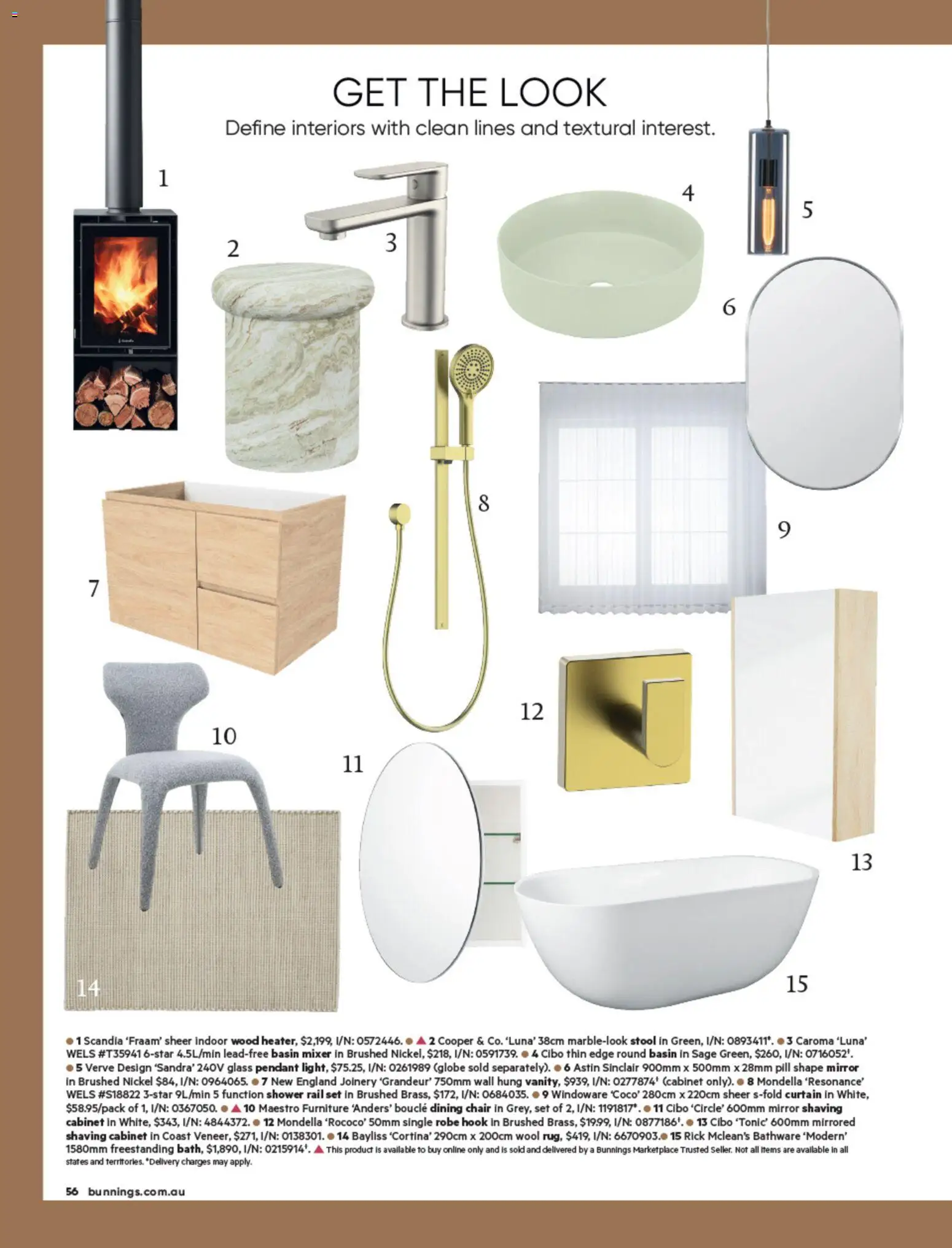 Bunnings Warehouse catalogue - valid from 01/10/2026 | Page: 72 | Products: Cabinet, Dining chair, Shower, Pendant
