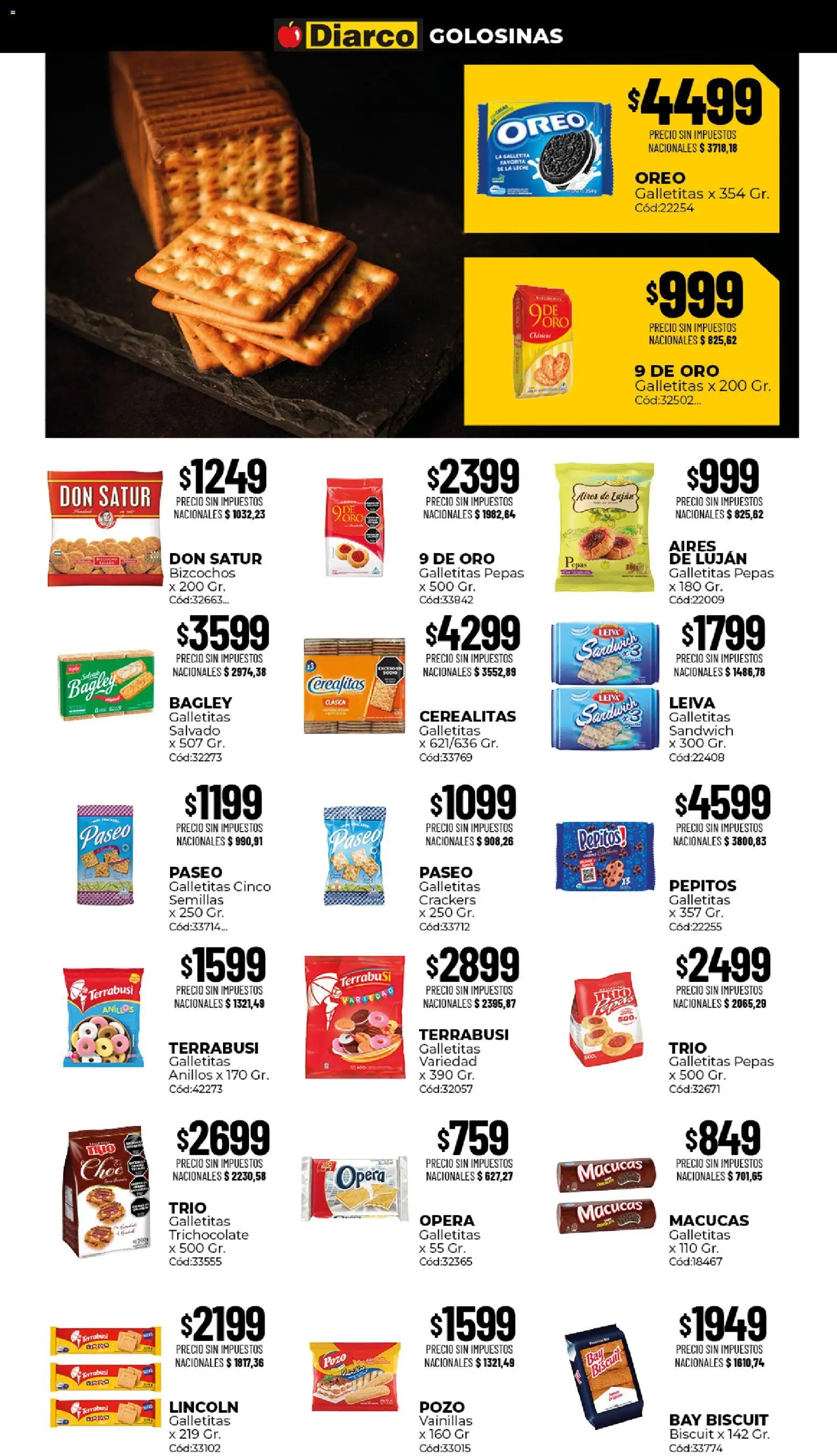 Diarco ofertas │ válido desde el 17/08/2026 | Página: 5 | Productos: Galletitas, Semillas, Leche, Golosinas