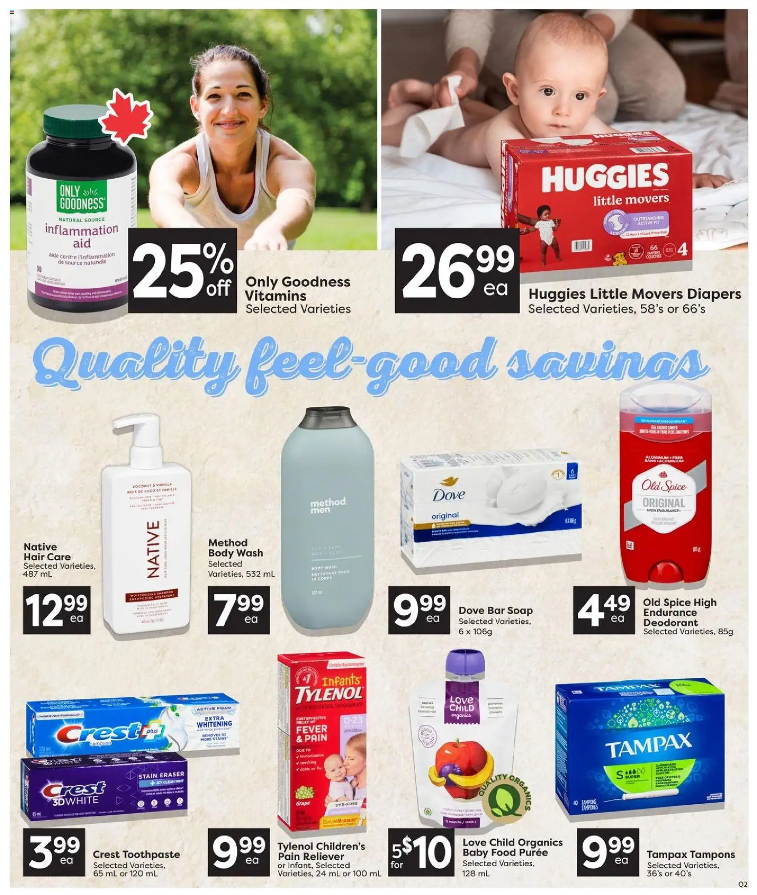 Quality Foods flyer valid from Sep 24, 2026 | Page: 13 | Products: Foam, Diapers, Soap, Tampons