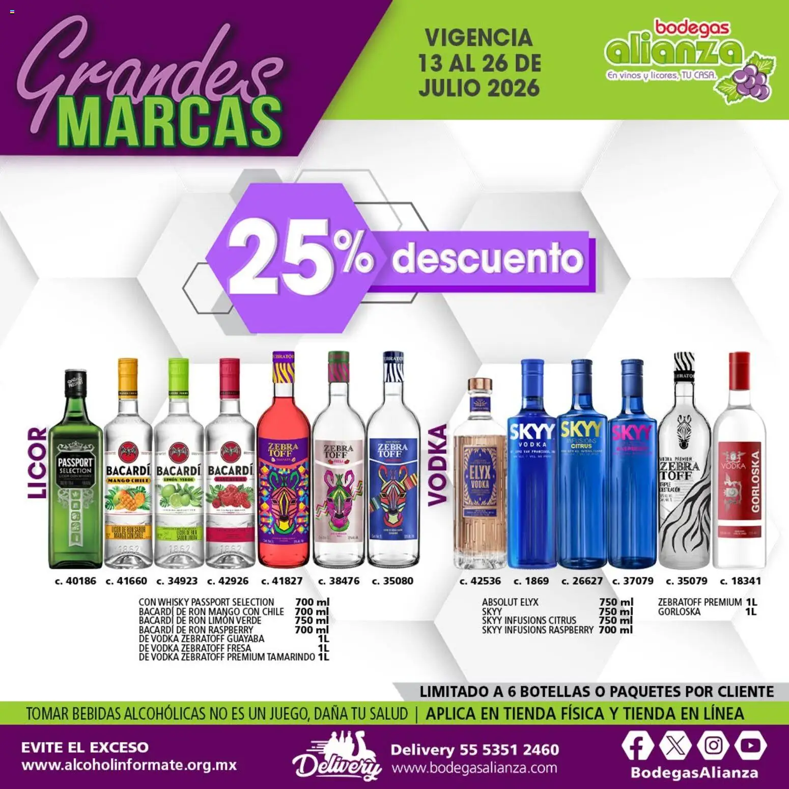 Nuevas ofertas de Bodegas Alianza válidas en toda la República Mexicana desde el 13/07/2026. ¡Encuentra las mejores ofertas en Bodegas Alianza catálogo Grandes Marcas! | Página: 7 | Productos: Fresa, Mango, Vodka, Whisky