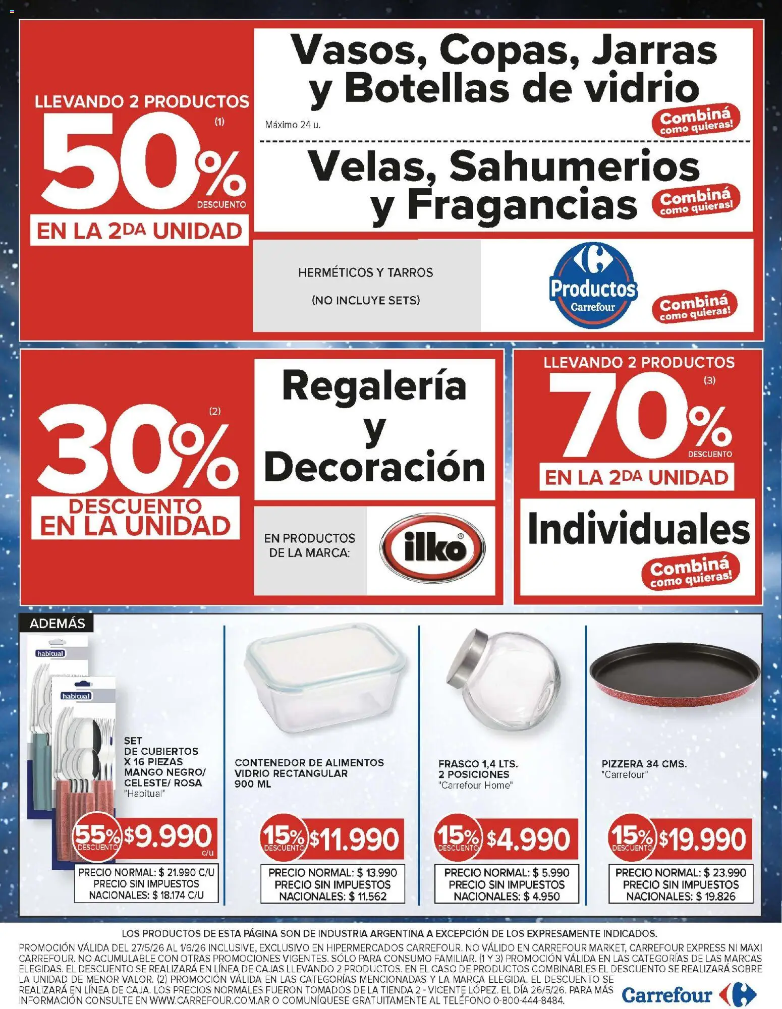 Carrefour ofertas │ válido desde el 27.05.2026 | Página: 24 | Productos: Teléfono, Pizzera, Frasco, Mango