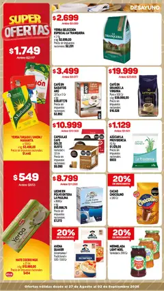 Vista previa Makro ofertas válido desde el 27/08/2026 | Página: 9 | Productos: Mate, Frutilla, Leche entera, Cacao