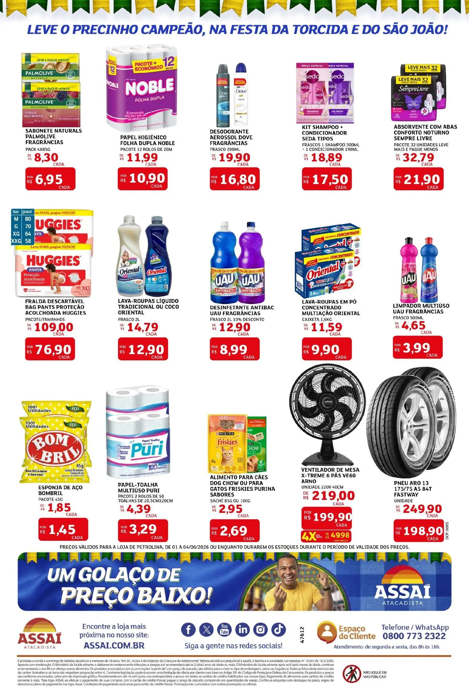 Assaí Atacadista Folheto - válido de 02.06.2026 | Página: 4 | Produtos: Condicionador, Desodorante, Sempre Livre, Absorvente