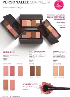 Mary Kay - Catálogo Agosto 2026 - Pré-Visualização do folheto da loja Mary Kay, válido de 01/08/2026 | Página: 56 | Produtos: Pó compacto, Blush, Pincel, Iluminador