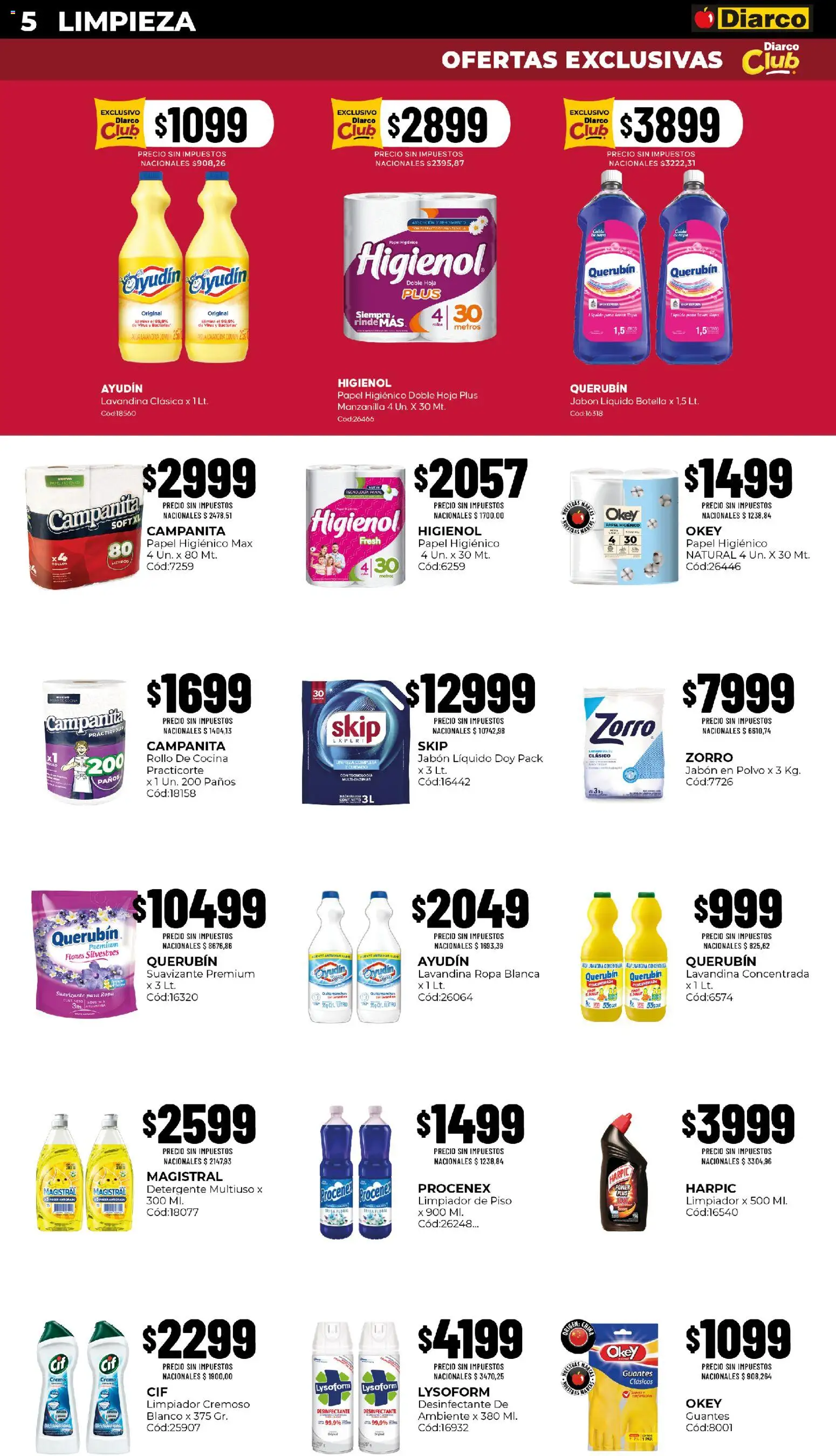 Diarco - Ofertas Pueblo Interior │ válido desde el 10/08/2026 | Página: 5 | Productos: Desinfectante, Botella, Quitamanchas, Detergente
