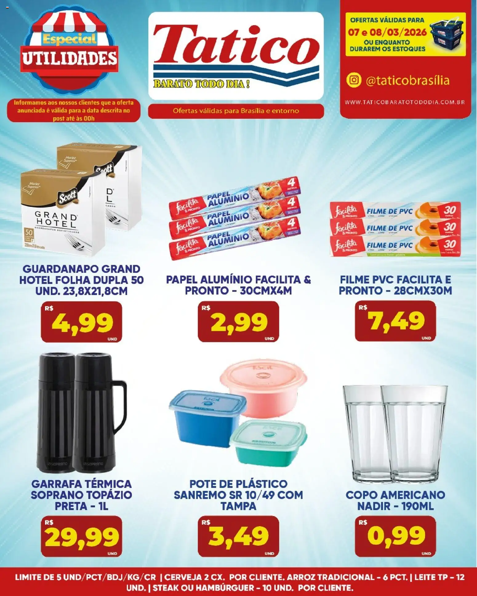 Tatico Folheto - válido de 09.03.2026 | Página: 35 | Produtos: filme de PVC, Garrafa térmica, Leite, Guardanapo