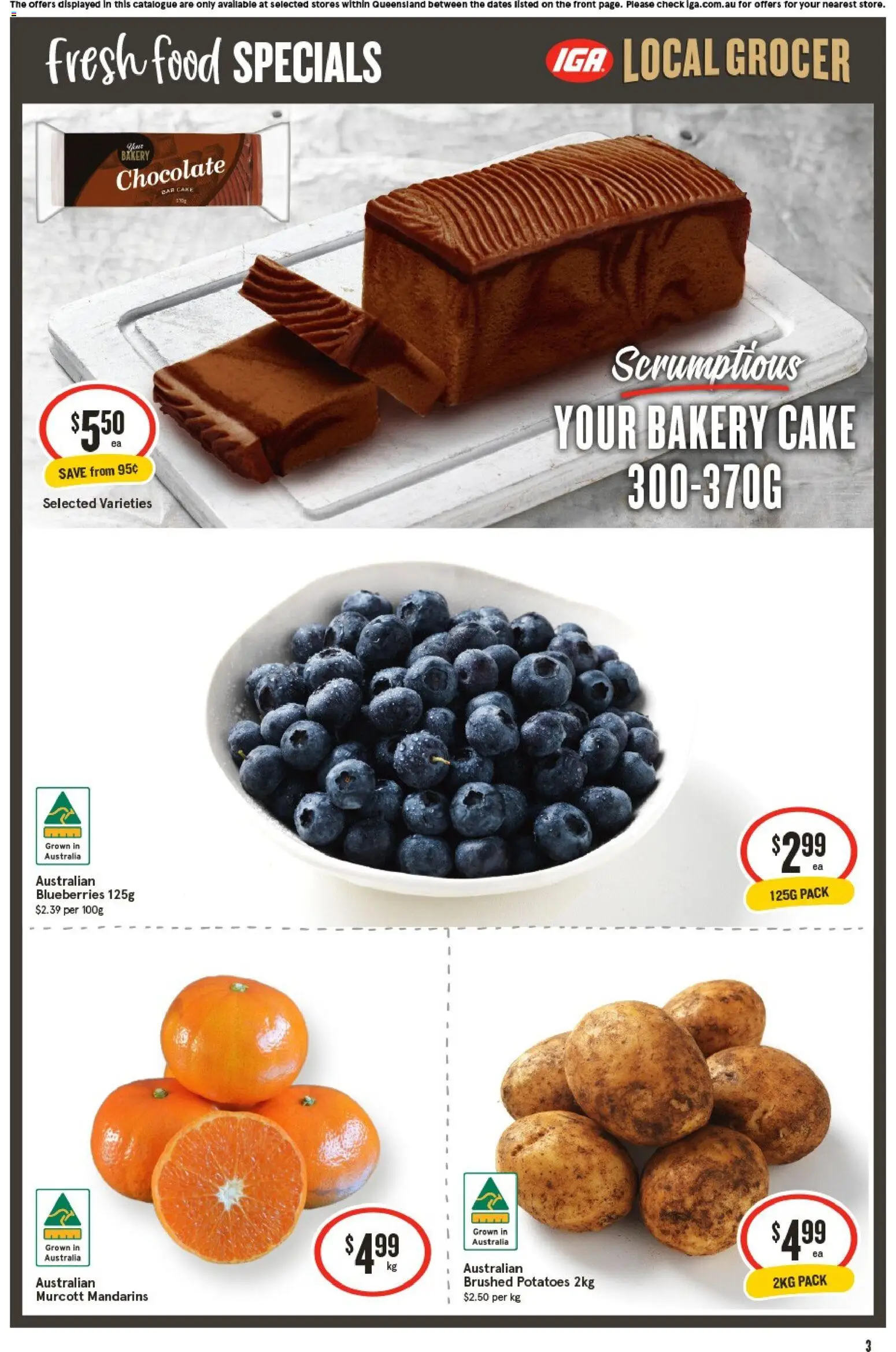 IGA catalogue - valid from 12/08/2026 | Page: 4 | Products: Food, Mandarins, Blueberries, Bakery