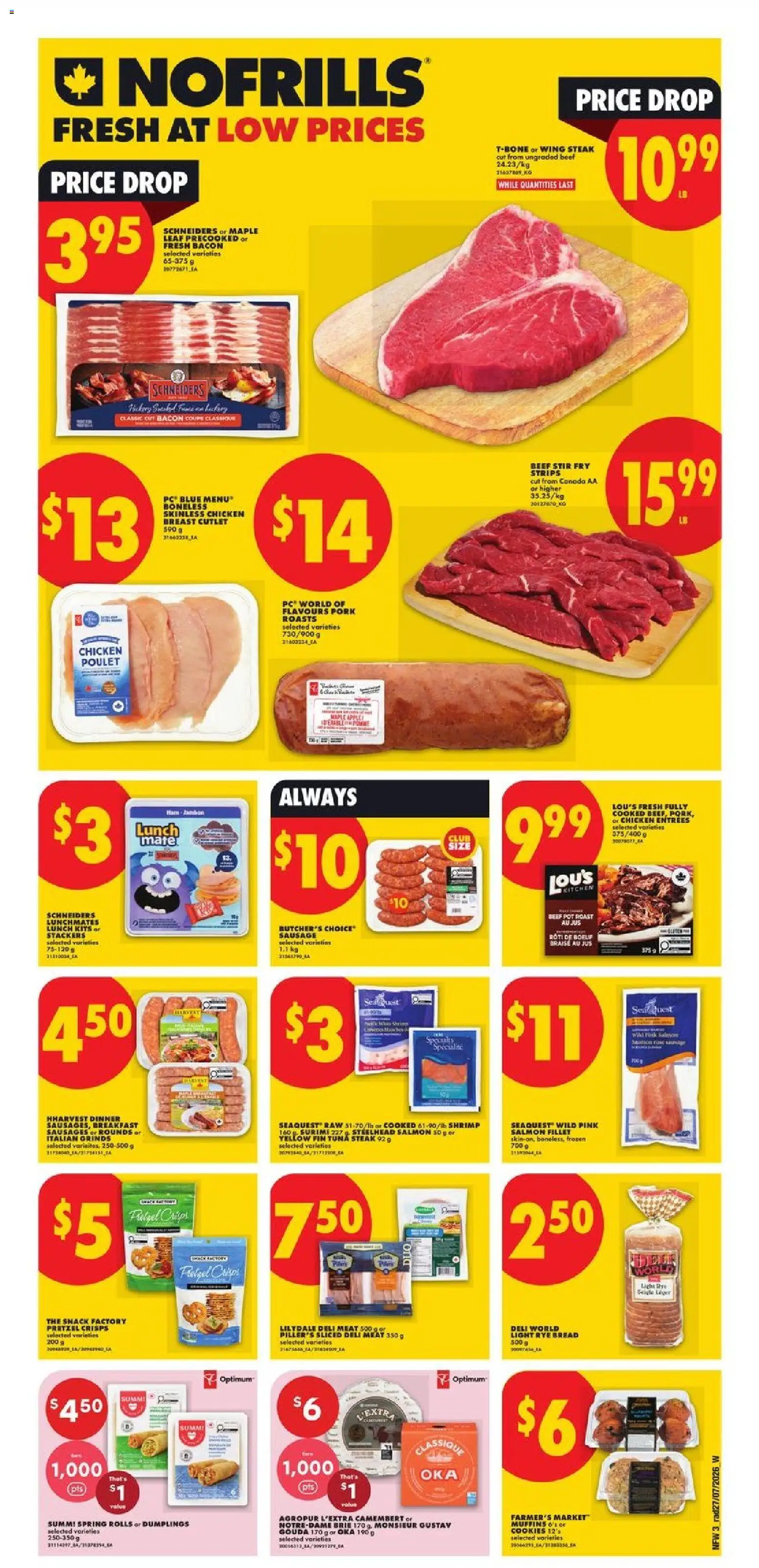 No Frills flyer valid from Jul 30, 2026 | Page: 4 | Products: Beef, Cookies, PC, Pork