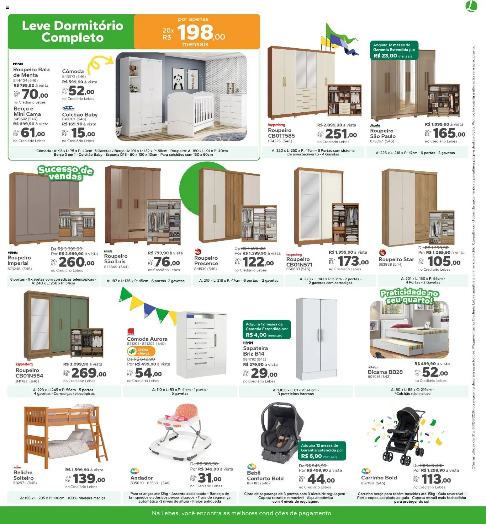 Lebes Folheto - válido de 01.06.2026 | Página: 11 | Produtos: Cama, Cômoda, Cinto, Bala