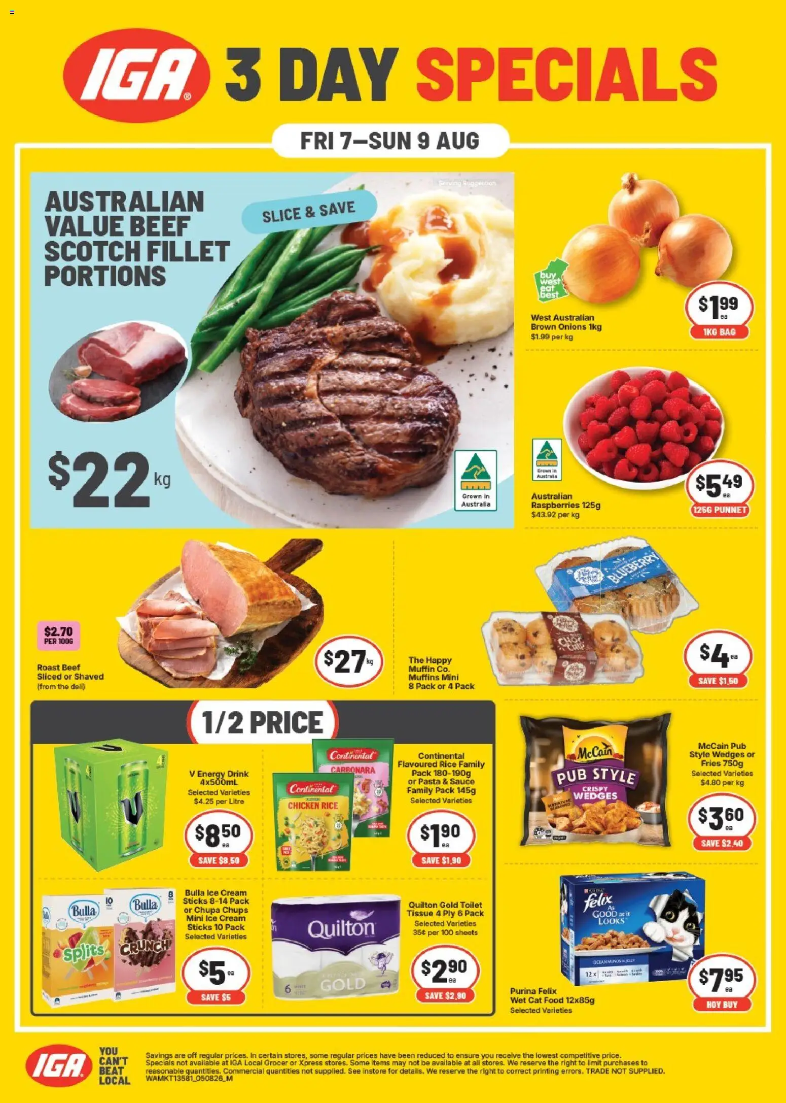 IGA catalogue - valid from 07/08/2026 | Page: 1 | Products: Toilet, Pasta, Sauce, Ice