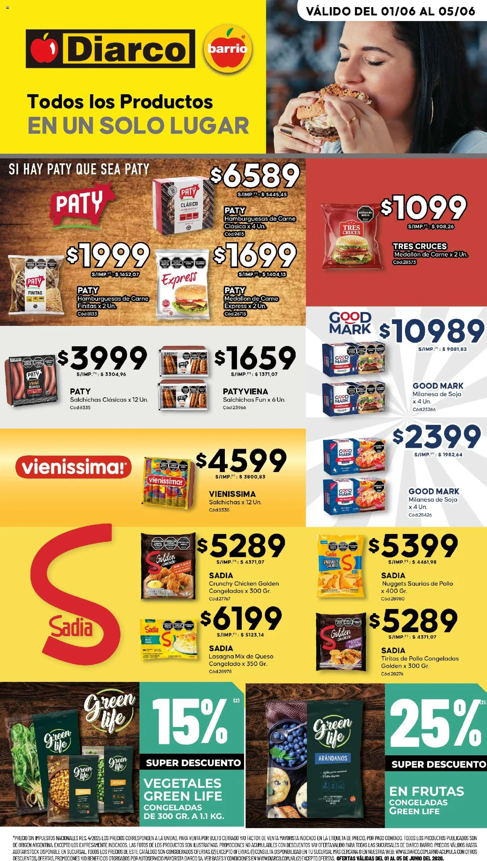 Diarco - Especial Quickfood │ válido desde el 01.06.2026 | Página: 1 | Productos: Pollo, Choclo, Arvejas, Arándanos