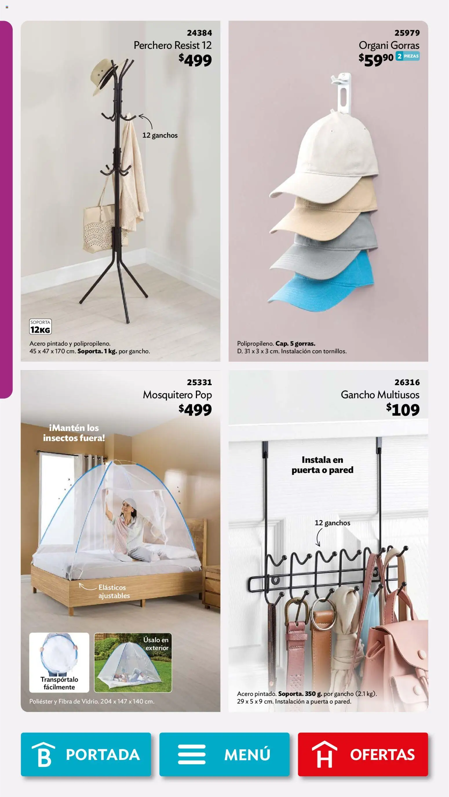 Nuevas ofertas de Betterware válidas en toda la República Mexicana desde el 03/08/2026. ¡Encuentra las mejores ofertas en Betterware campaña 8 2026! | Página: 62 | Productos: Mosquitero, Perchero