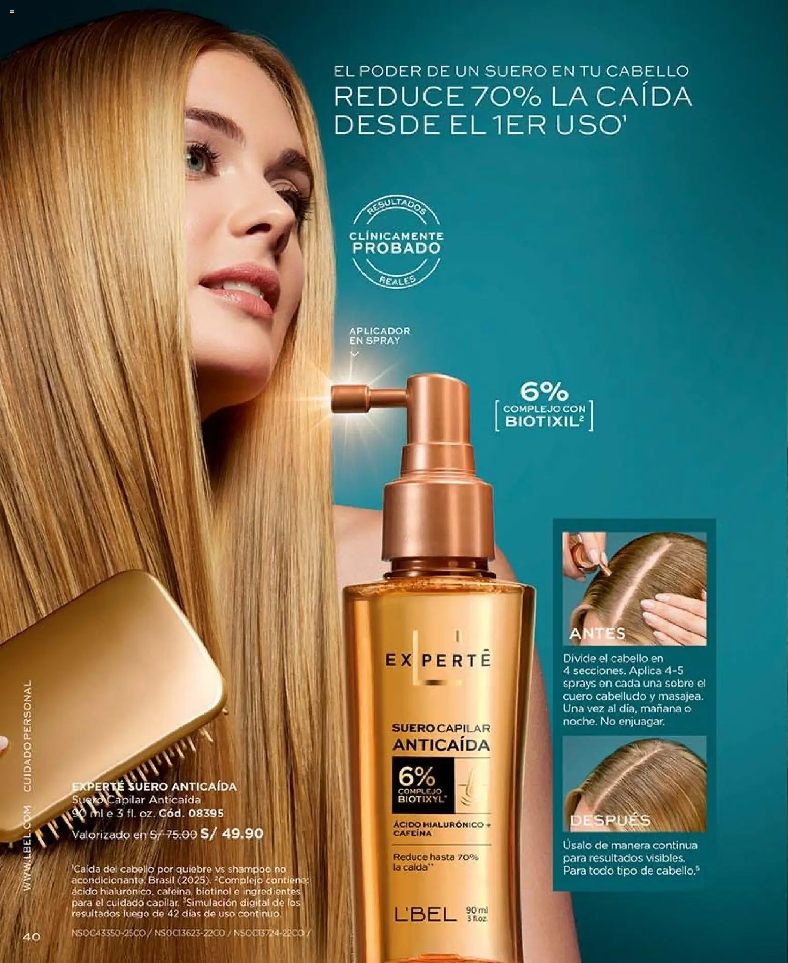 Catálogo L'Bel válido desde 03/10/2026 | Página: 40 | Productos: Shampoo, Ingredientes