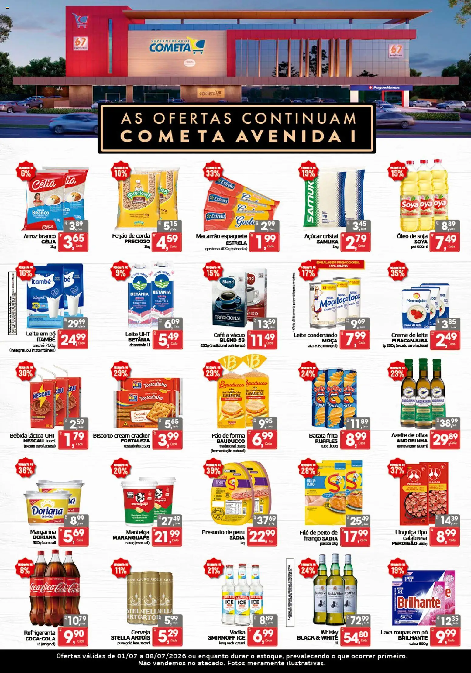 Cometa Supermercados Folheto - válido de 01/07/2026 | Página: 1 | Produtos: Biscoito, Manteiga, Cerveja, Batata frita