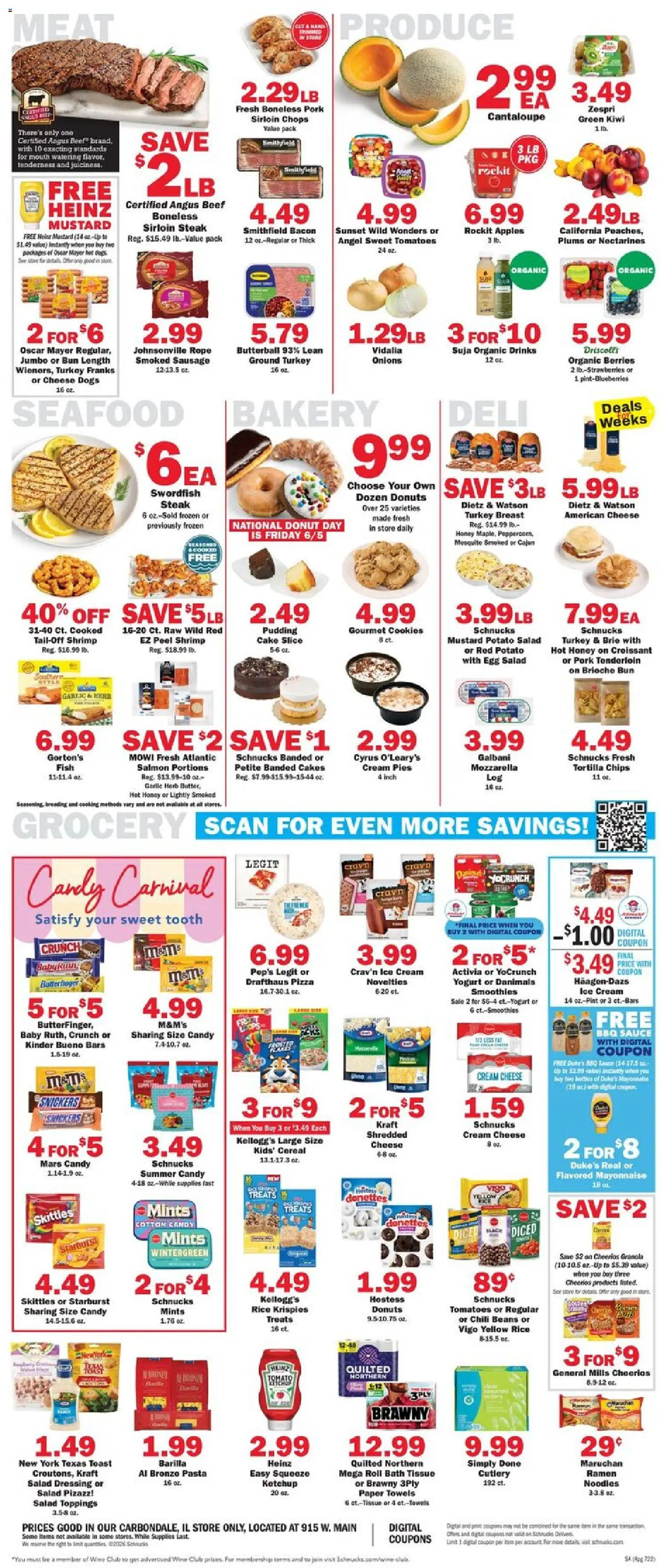Schnucks Weekly Ad - valid from 03.06.2026 | Page: 4 | Products: Bakery, Berries, Pizza, Cookies