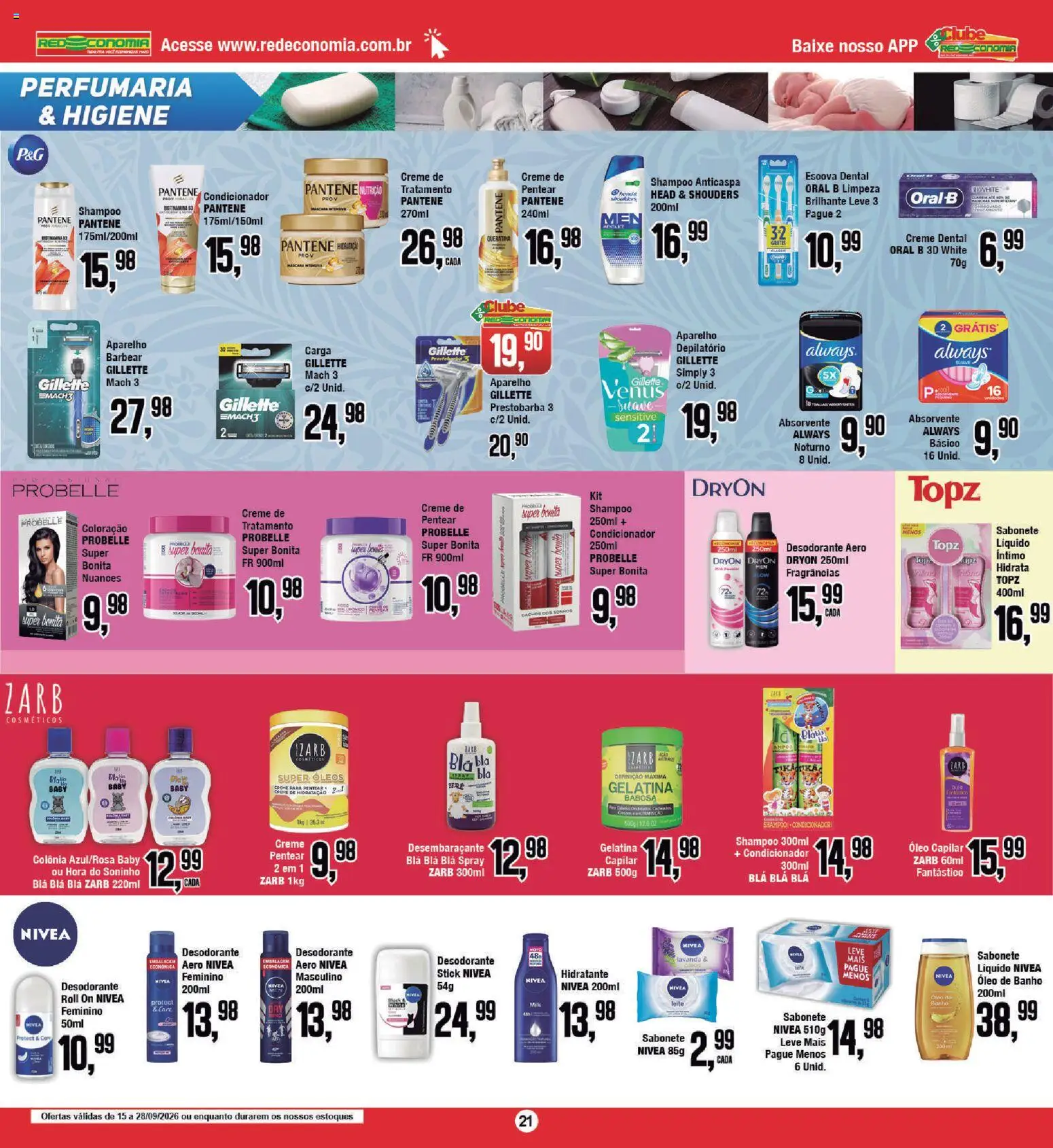 RedEconomia Folheto - válido de 14/09/2026 | Página: 21 | Produtos: Shampoo, Shampoo anticaspa, Desodorante, Cama
