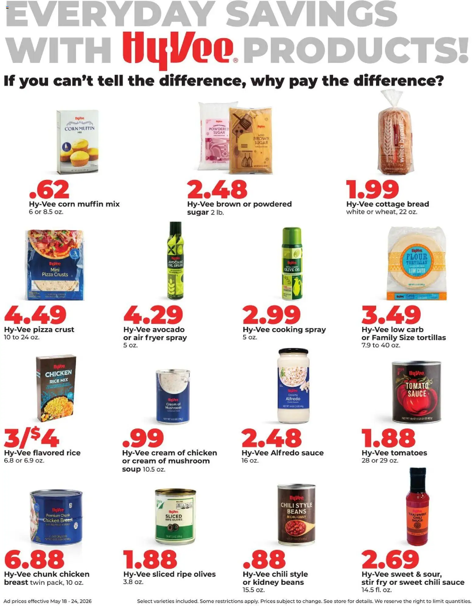 HyVee Weekly Ad - valid from 18.05.2026 | Page: 24 | Products: Fryer, Avocado, Sauce, Sugar