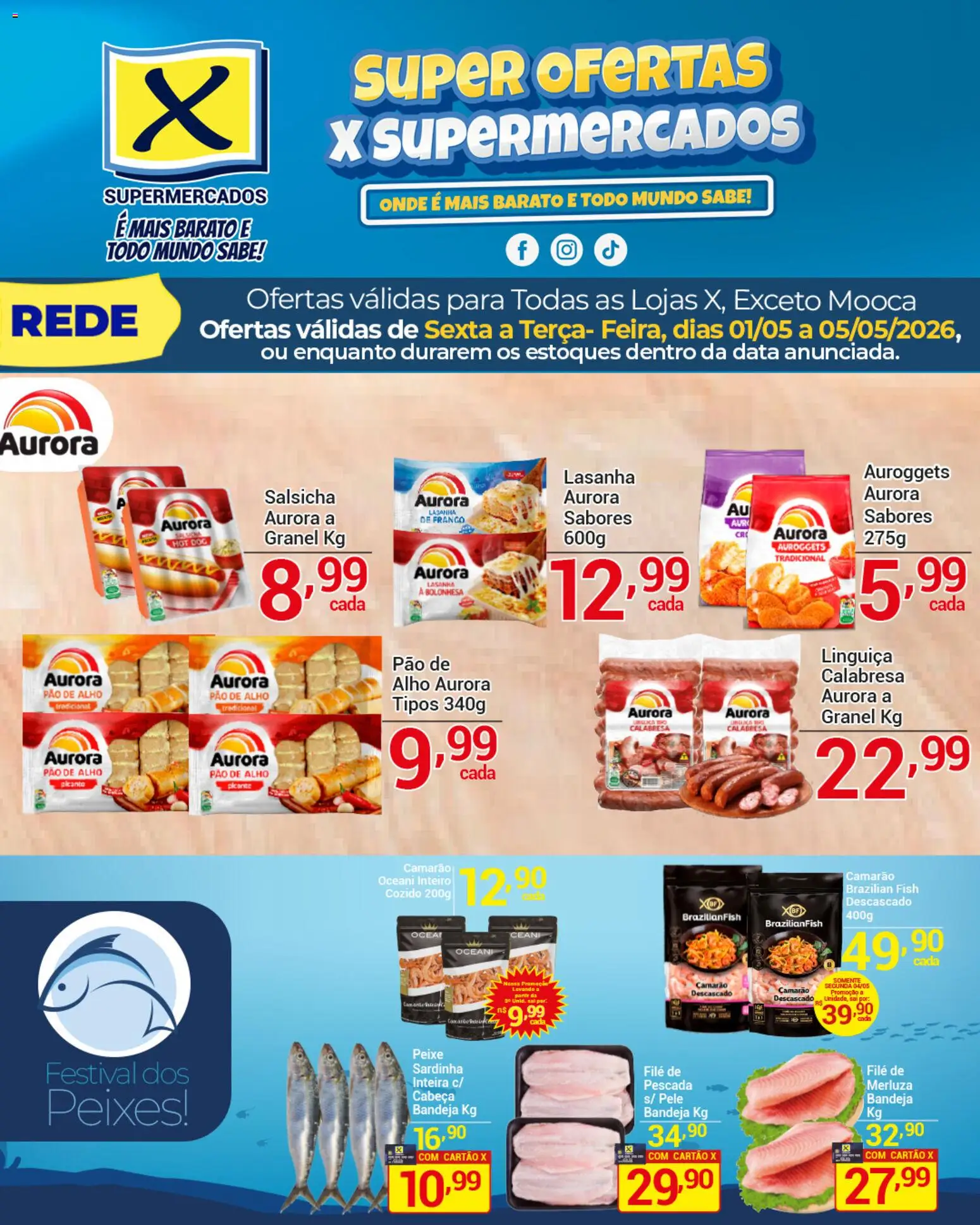 X Supermercados Folheto - válido de 01.05.2026 | Página: 7 | Produtos: Lasanha, Bandeja, Sal, Sardinha