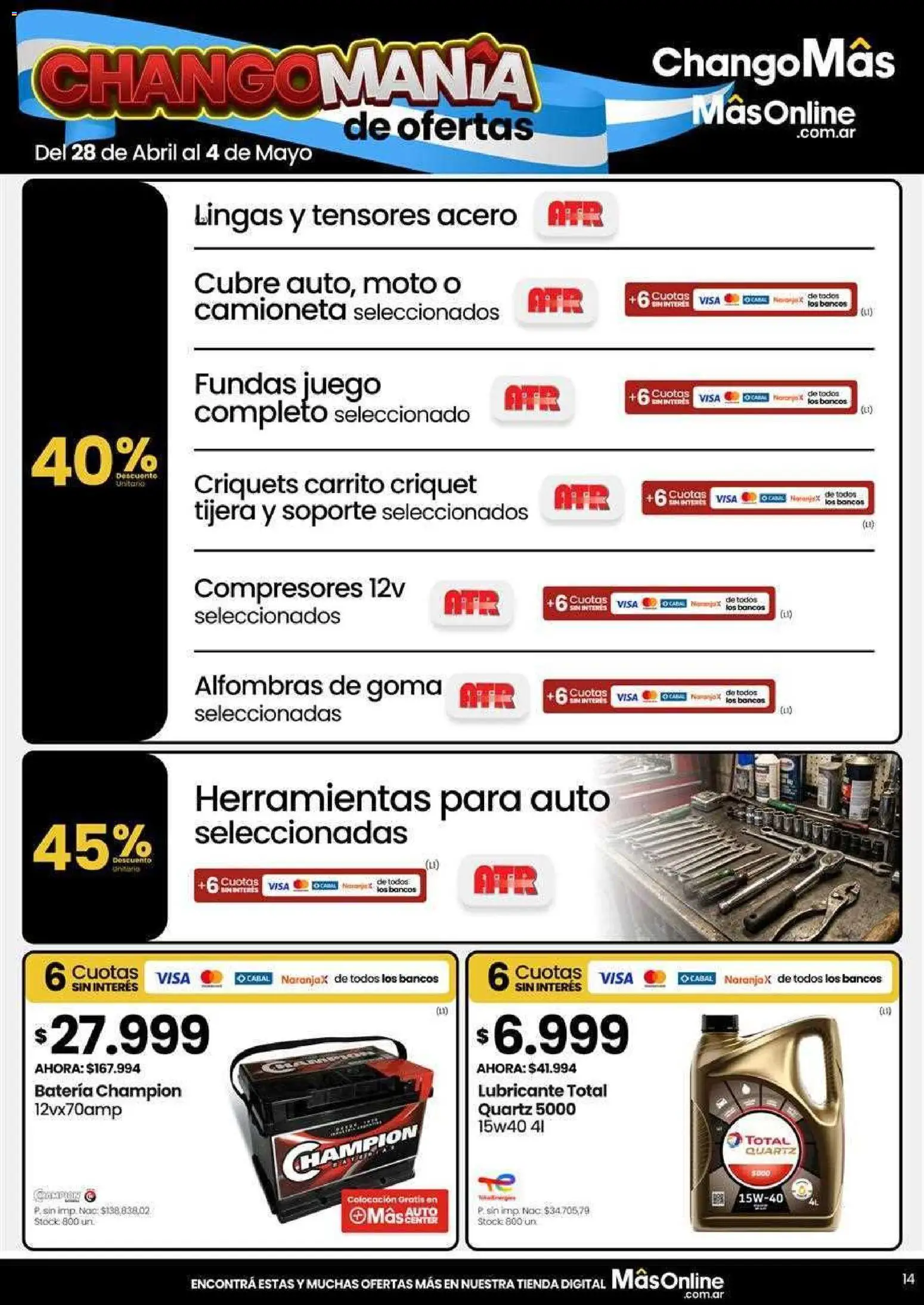 Changomas ofertas │ válido desde el 05.05.2026 | Página: 14 | Productos: Batería, Tijera