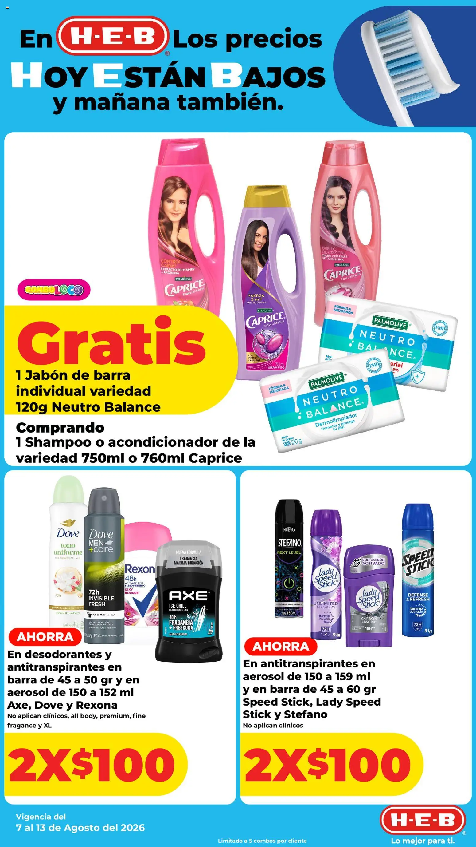 Nuevas ofertas de H-E-B válidas en toda la República Mexicana desde el 07/08/2026. ¡Encuentra las mejores ofertas en H-E-B folleto! | Página: 6 | Productos: Shampoo, Barra, Fragancia, Jabón