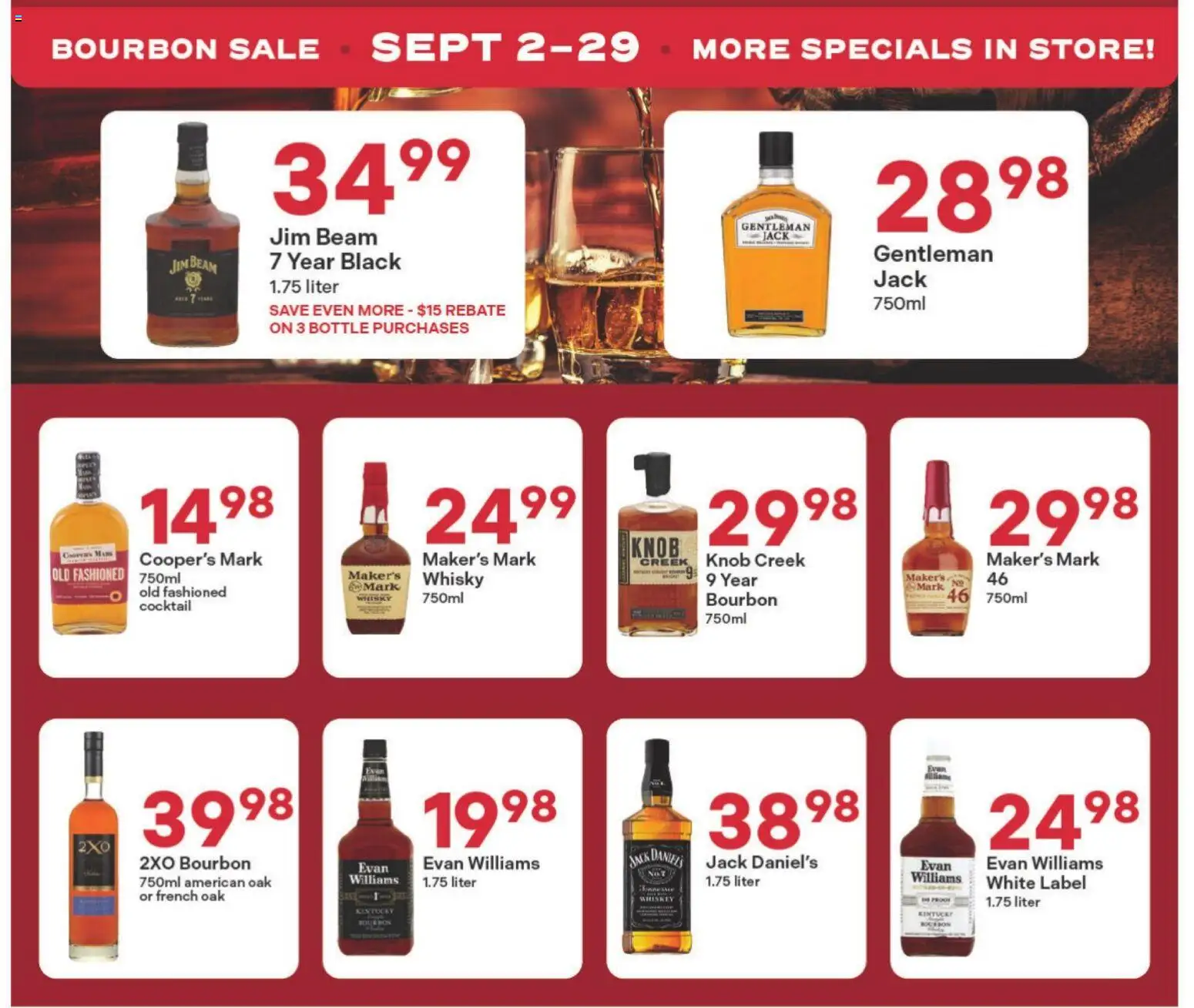 Coborn's Liquor Ad - valid from 09/09/2026 | Page: 2 | Products: Jack Daniel's, Jim Beam, Bourbon, Whiskey