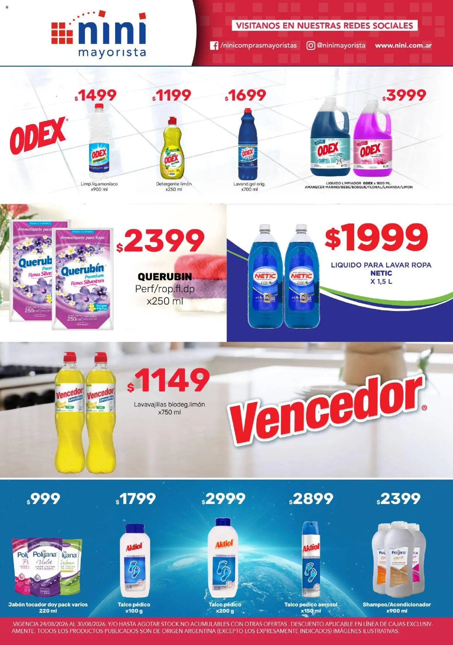 NINI Mayorista ofertas │ válido desde el 24/08/2026 | Página: 11 | Productos: Lavavajillas, Jabón, Detergente, Limpiador