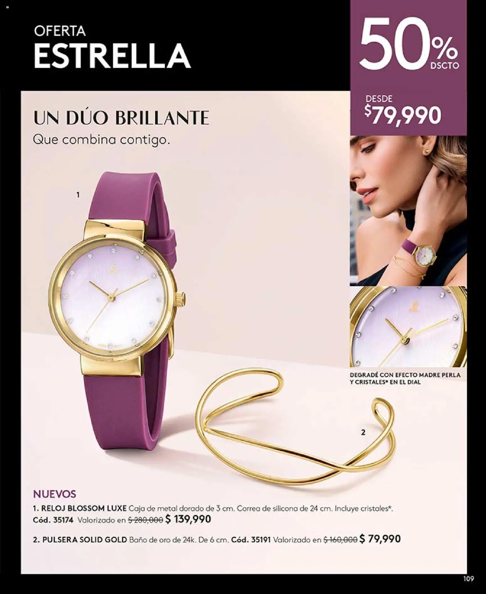 Ésika revista - valida desde el 17/07/2026 | Página: 109 | Productos: Reloj, Pulsera, Caja, Baño