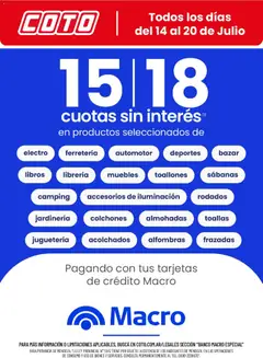Vista previa Coto - Banco Macro Especial válido desde el 14/07/2026
