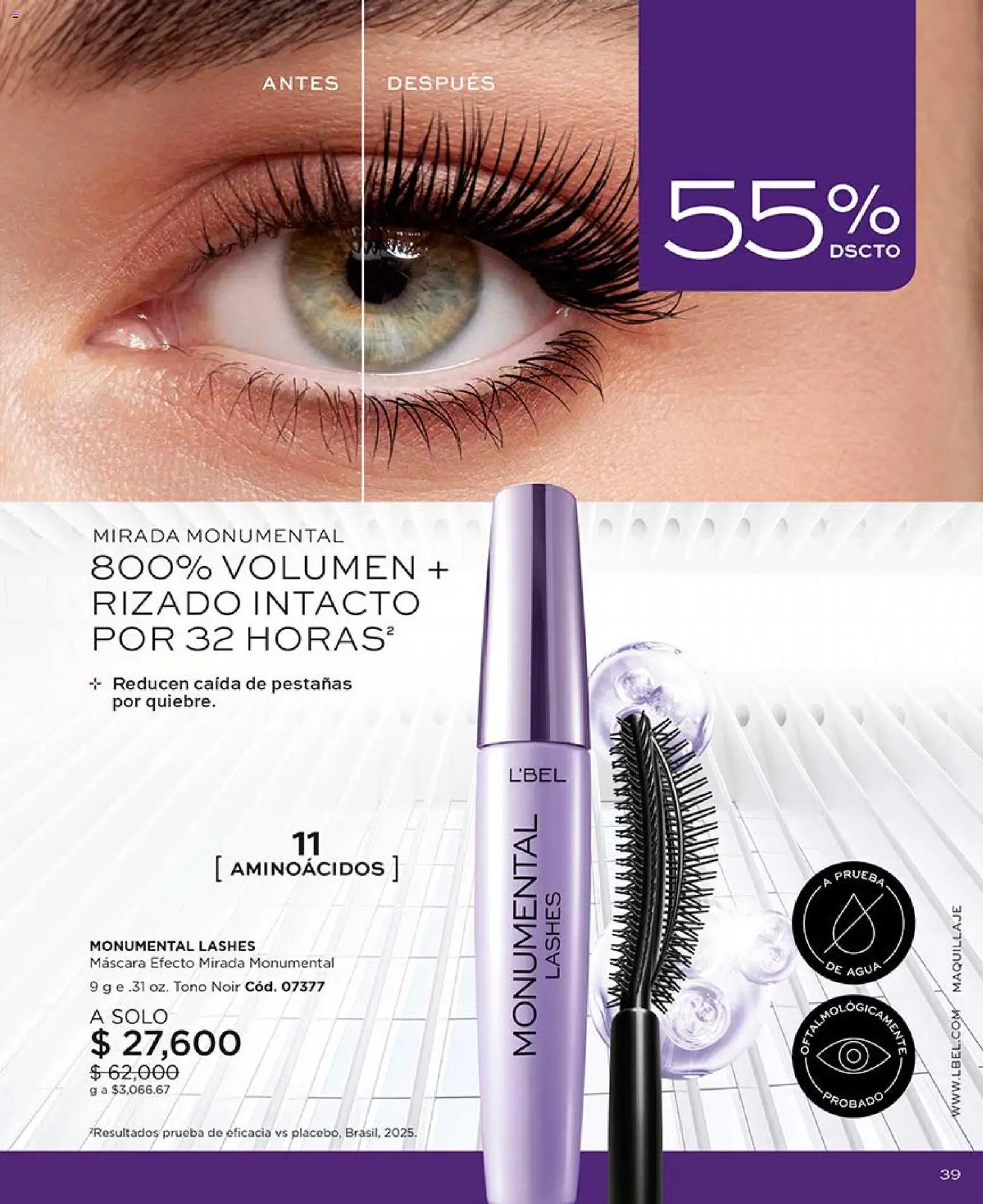 L'Bel revista - valida desde el 17.07.2026 | Página: 39 | Productos: Agua, Maquillaje, Máscara