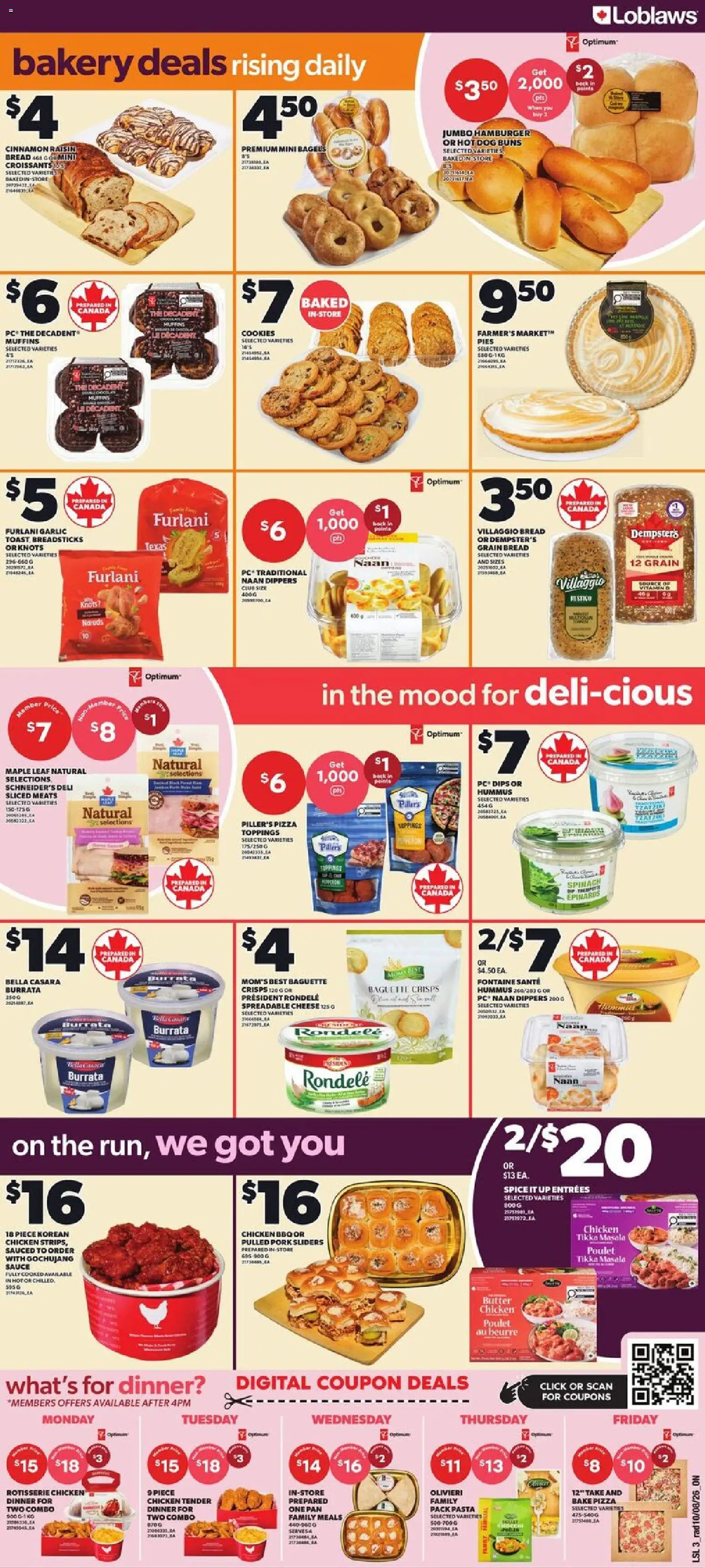 Loblaws flyer valid from Aug 13, 2026 | Page: 4 | Products: Cookies, Pulled pork, Spinach, Chicken