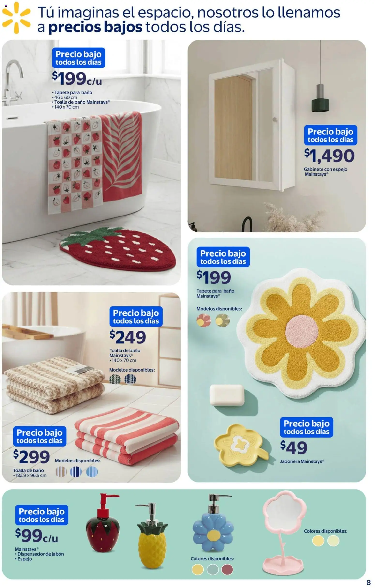 Nuevas ofertas de Walmart válidas en toda la República Mexicana desde el 17.02.2026. ¡Encuentra las mejores ofertas en Walmart catálogo Precios bajos! | Página: 8 | Productos: Gabinete, Espejo, Jabonera, Tapete