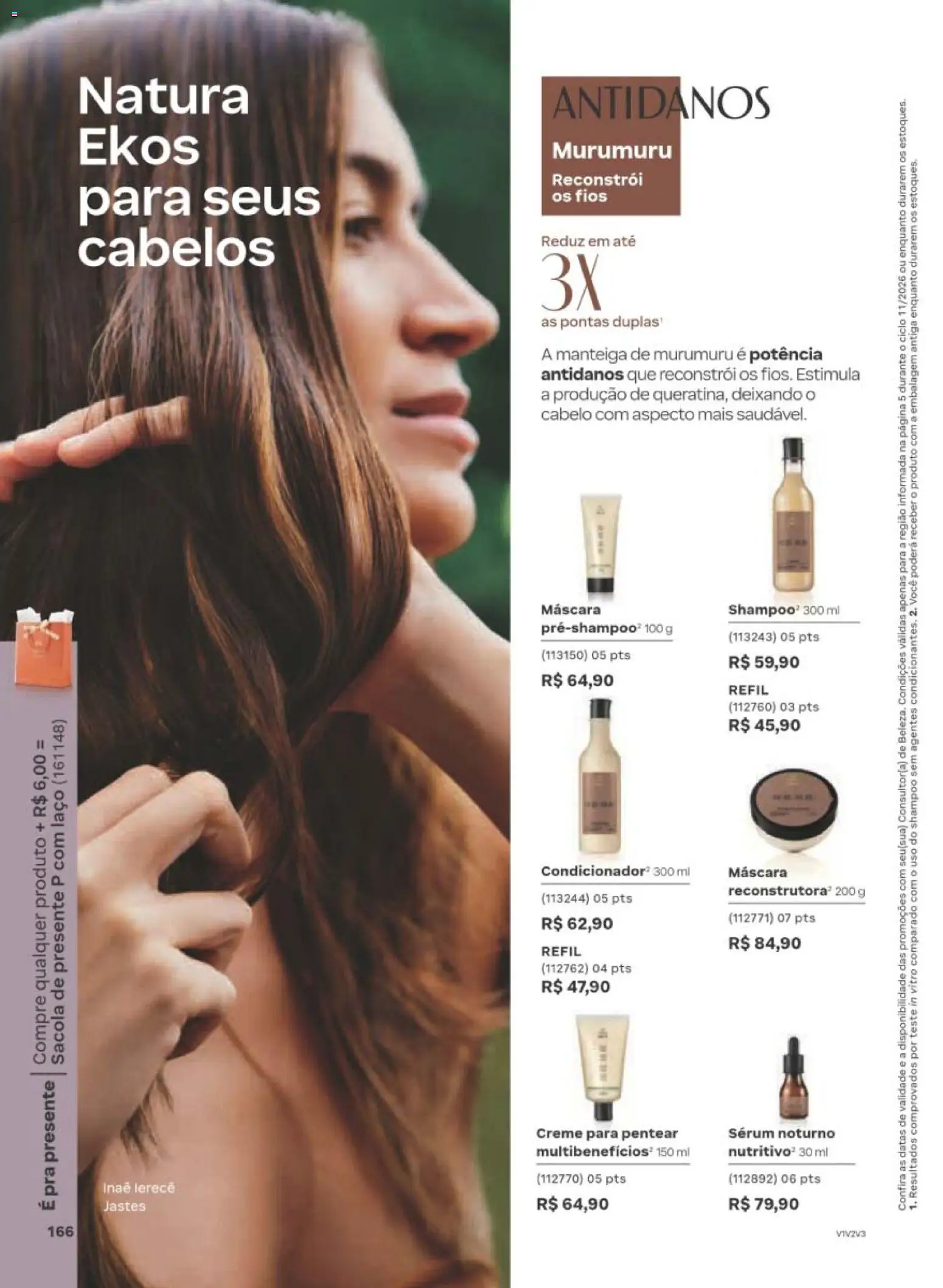 Natura Folheto - válido de 29/06/2026 | Página: 166 | Produtos: Manteiga, Sérum, Creme, Creme para pentear