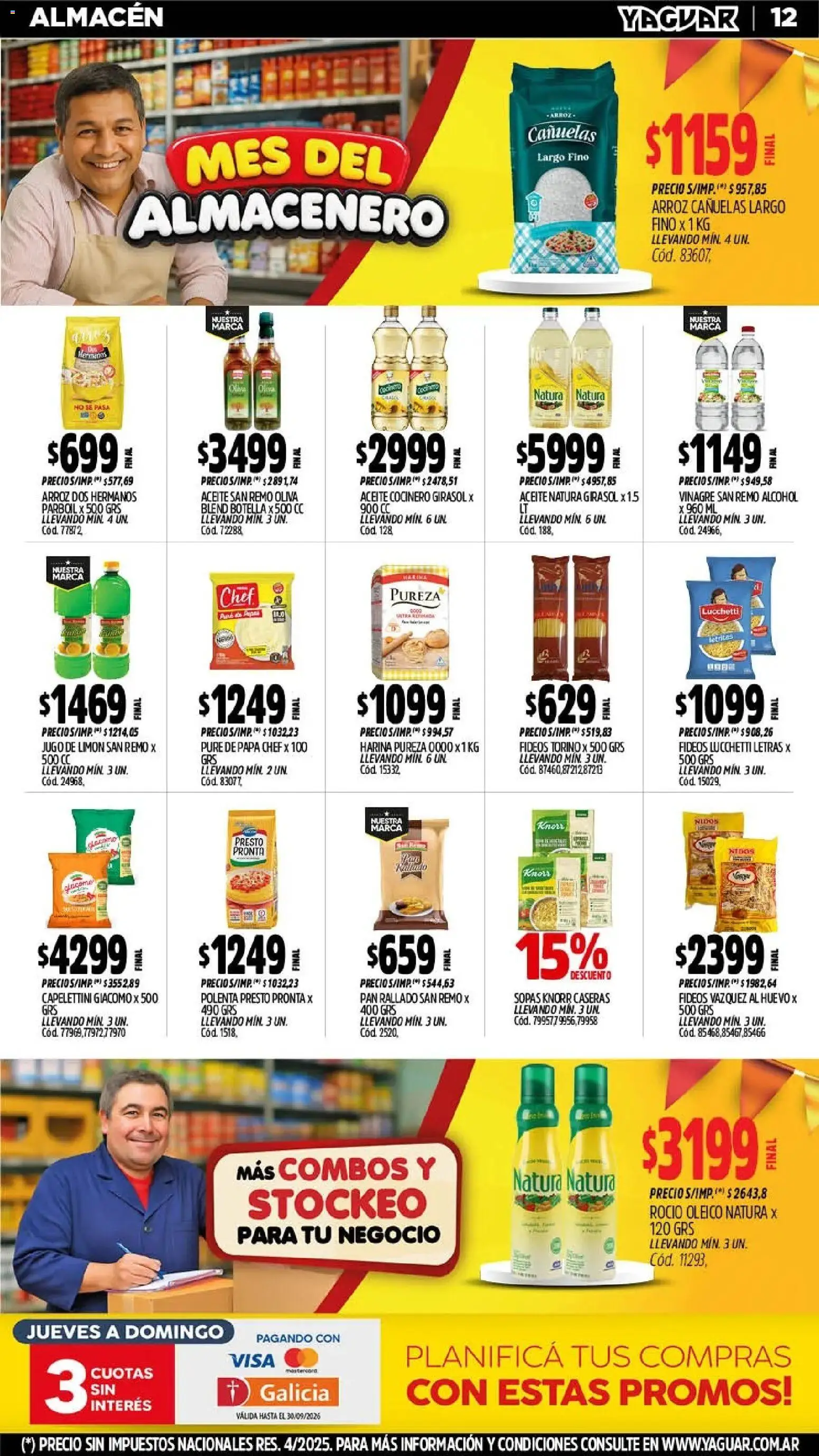Yaguar - Oferta Semanal Jujuy │ válido desde el 28/09/2026 | Página: 12 | Productos: Jugo de limón, Limón, Alcohol, Puré