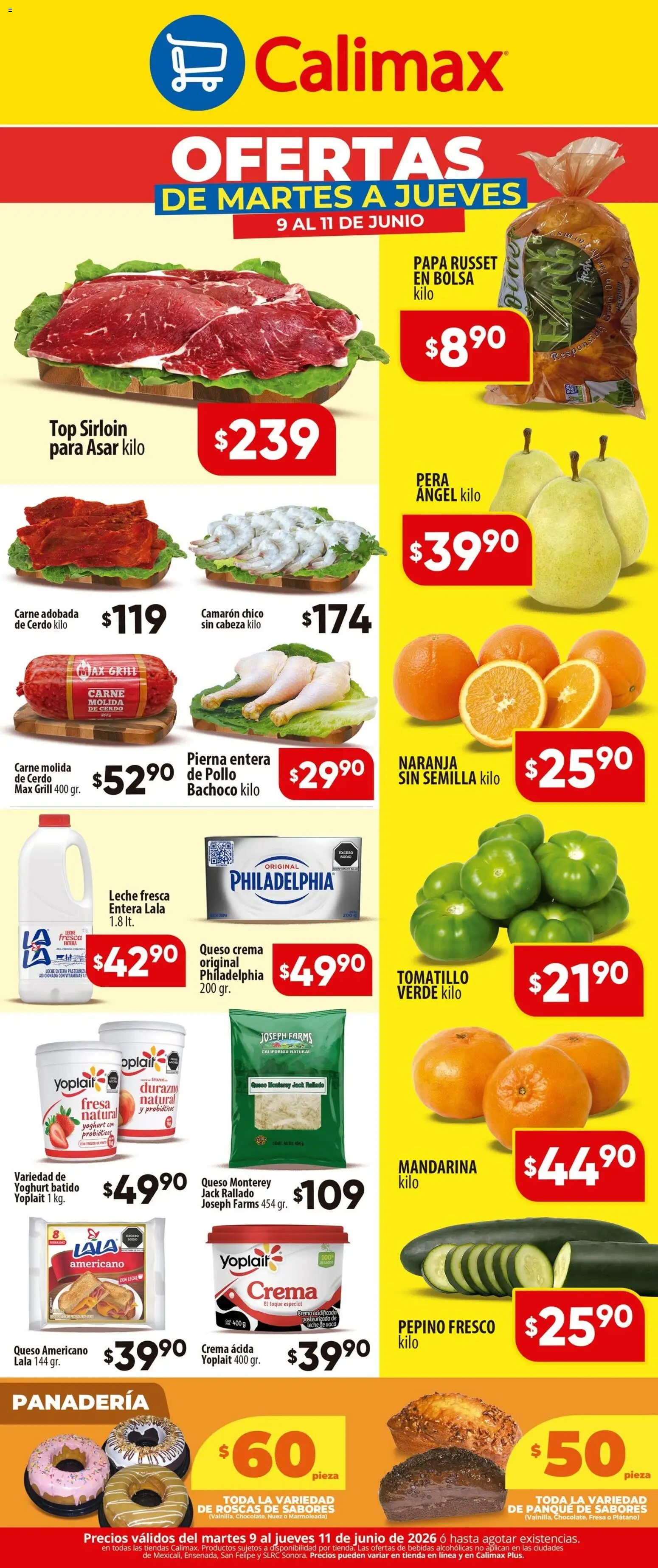 Nuevas ofertas de Calimax válidas en toda la República Mexicana desde el 09.06.2026. ¡Encuentra las mejores ofertas en Calimax folleto! | Página: 2 | Productos: Pollo, Plátano, Crema, Queso