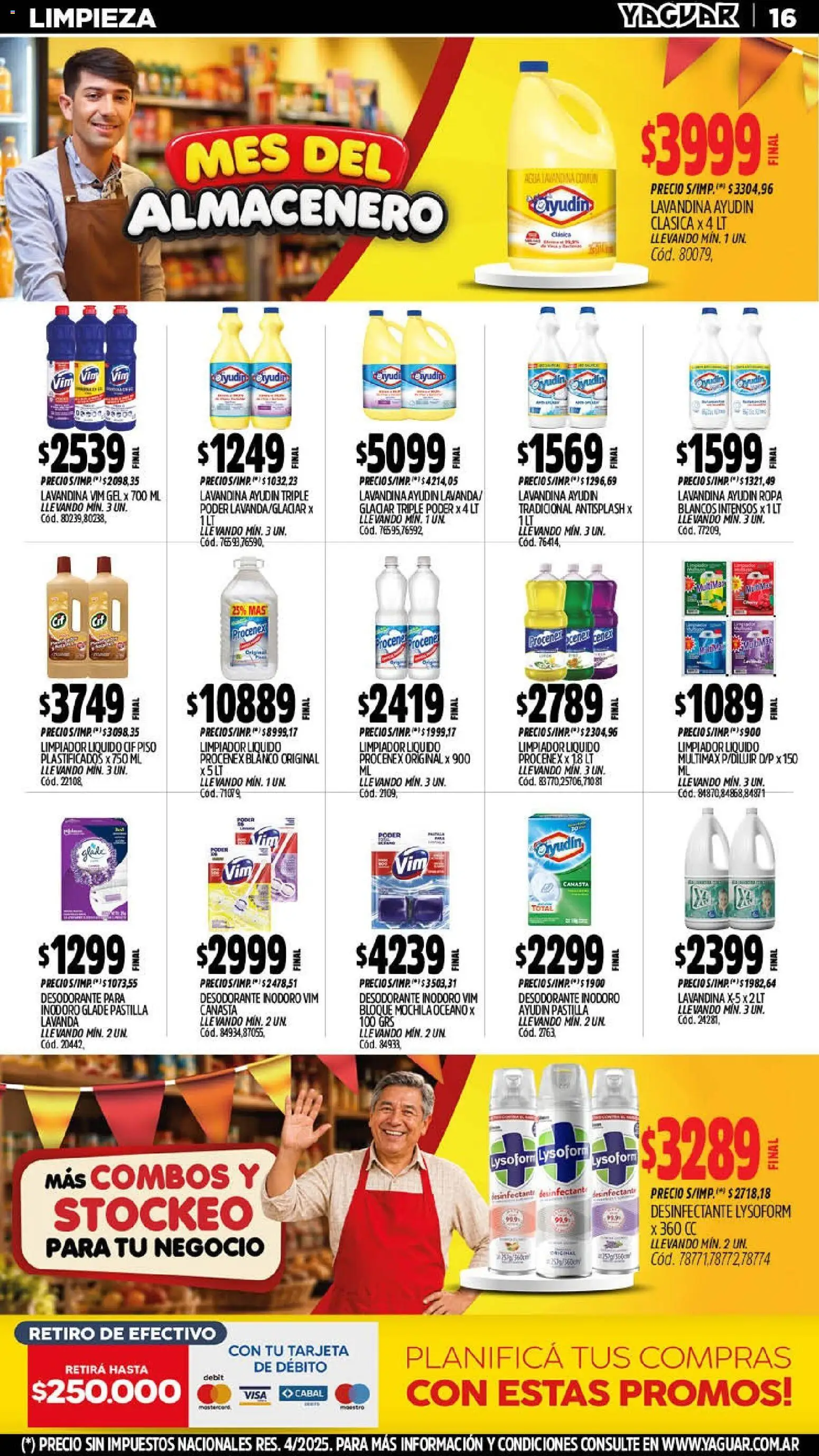 Yaguar - Oferta Semanal Chaco │ válido desde el 14/09/2026 | Página: 16 | Productos: Lavandina, Inodoro, Desodorante, Mochila