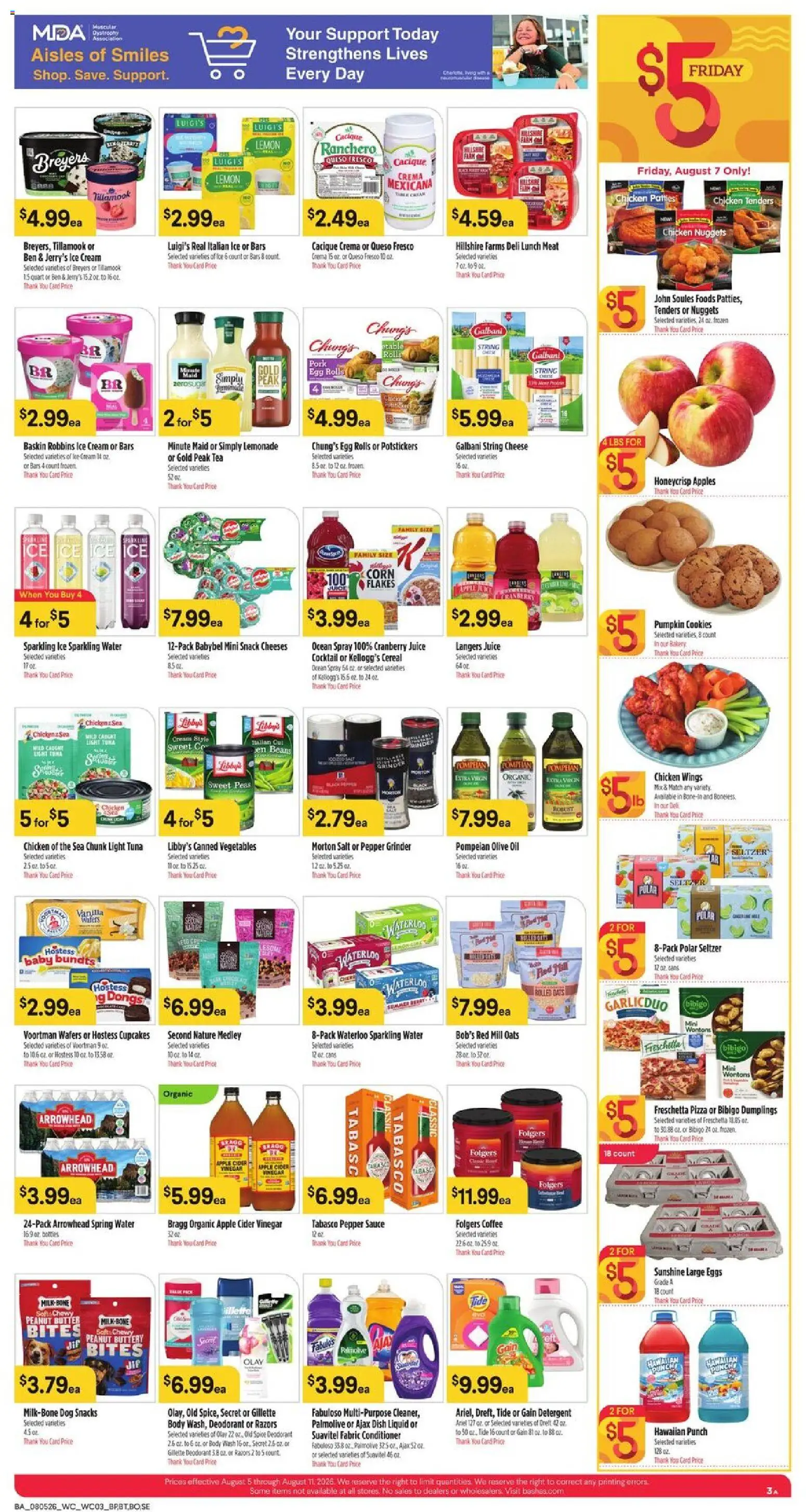 Basha's Weekly Ad - valid from 08/05/2026 | Page: 3 | Products: Cider, Oil, Pork, Flakes