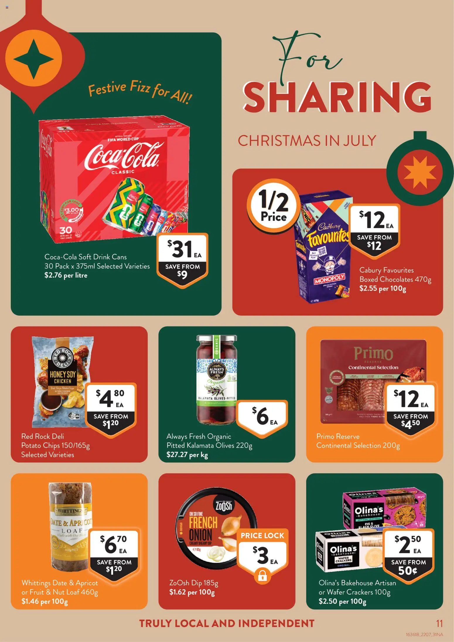 Foodworks catalogue - valid from 22/07/2026 | Page: 11 | Products: Crackers, Chicken, Olives, Chips