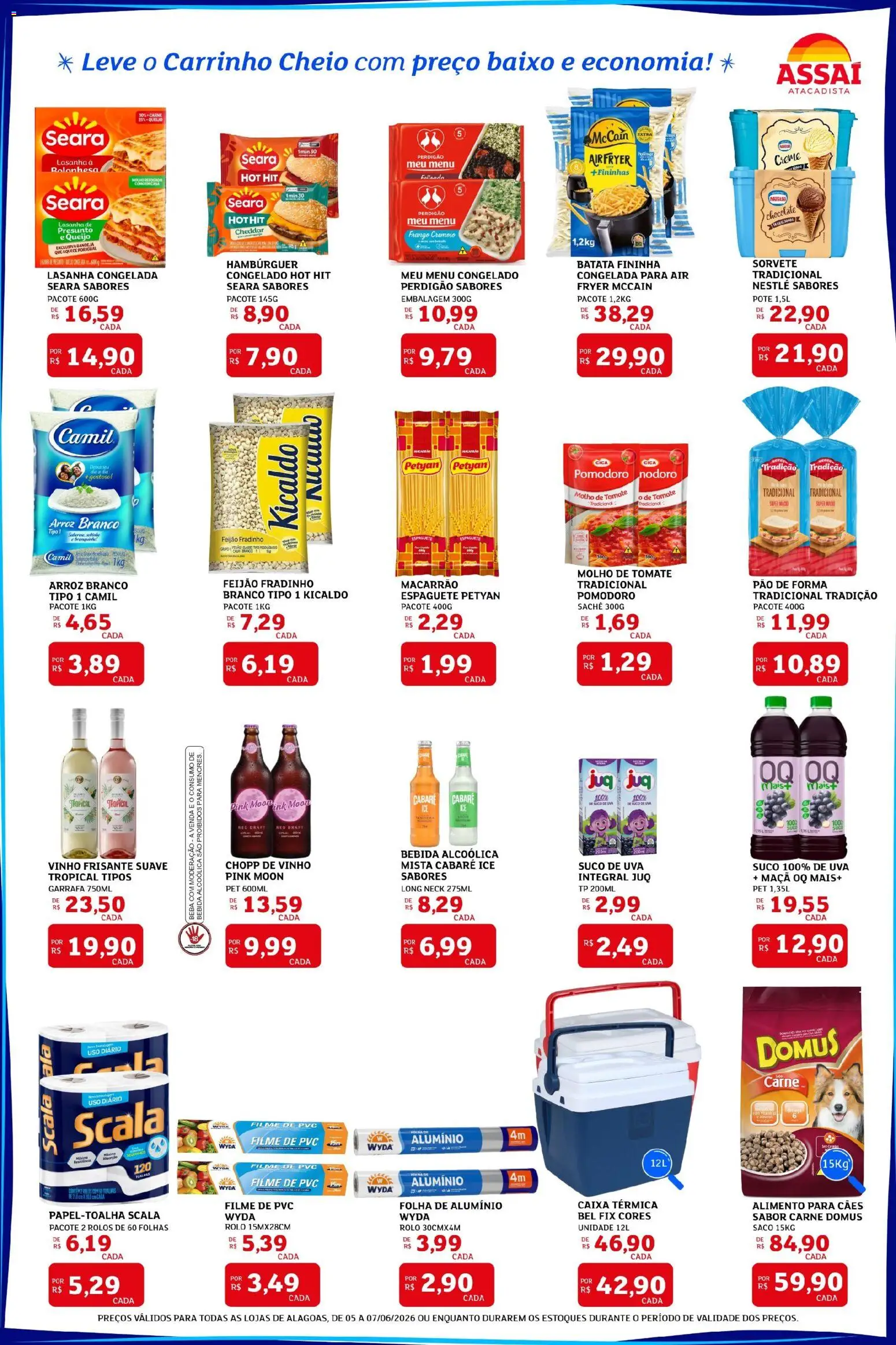 Assaí Atacadista Folheto - válido de 05.06.2026 | Página: 2 | Produtos: Espaguete, Caixa, Cheddar, Bebida