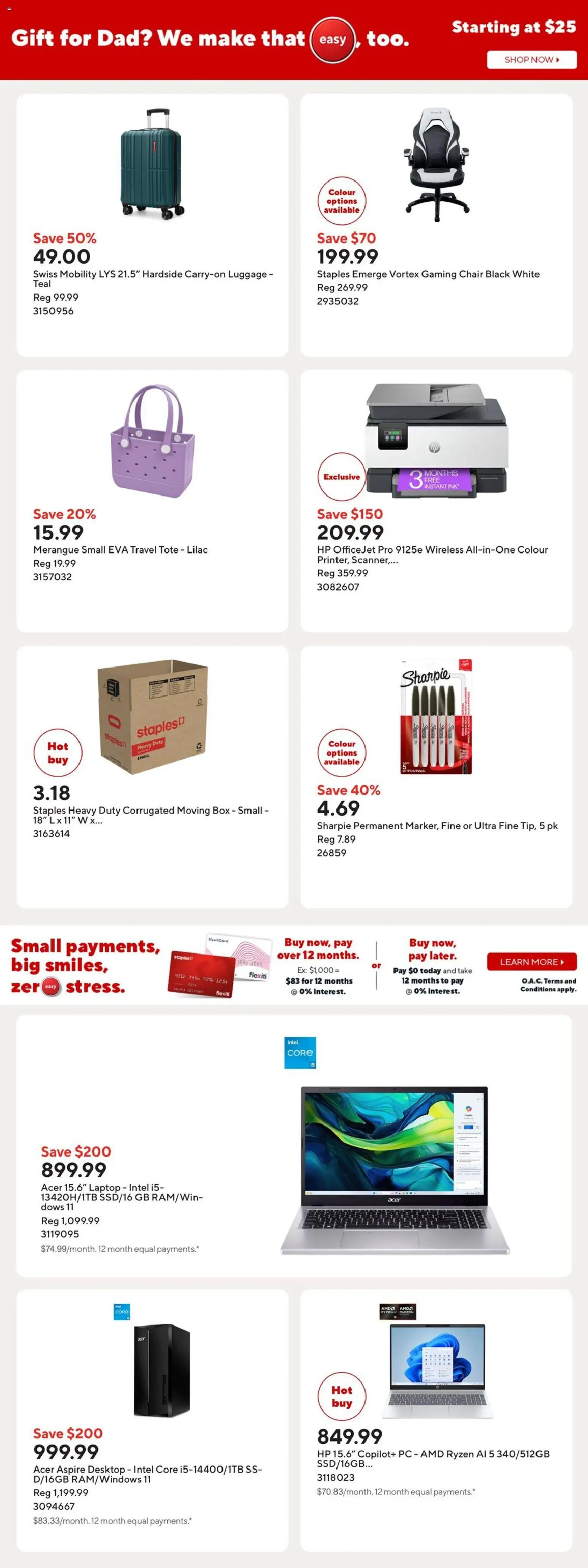 Staples flyer valid from 05.06.2026 | Page: 2 | Products: Luggage, PC, Chair, Box