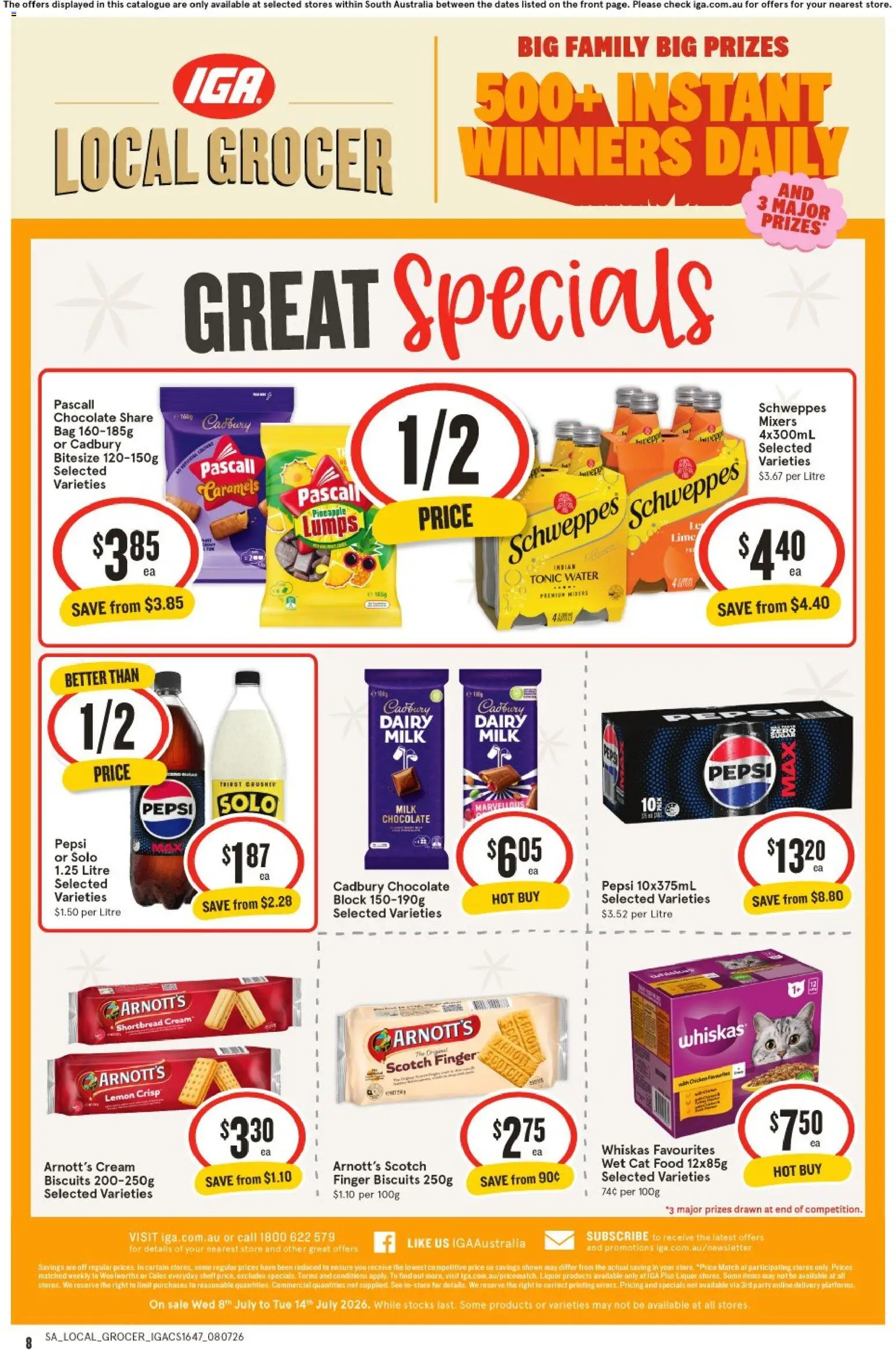 IGA catalogue - valid from 08/07/2026 | Page: 2 | Products: Milk, Dairy, Lemon, Lime
