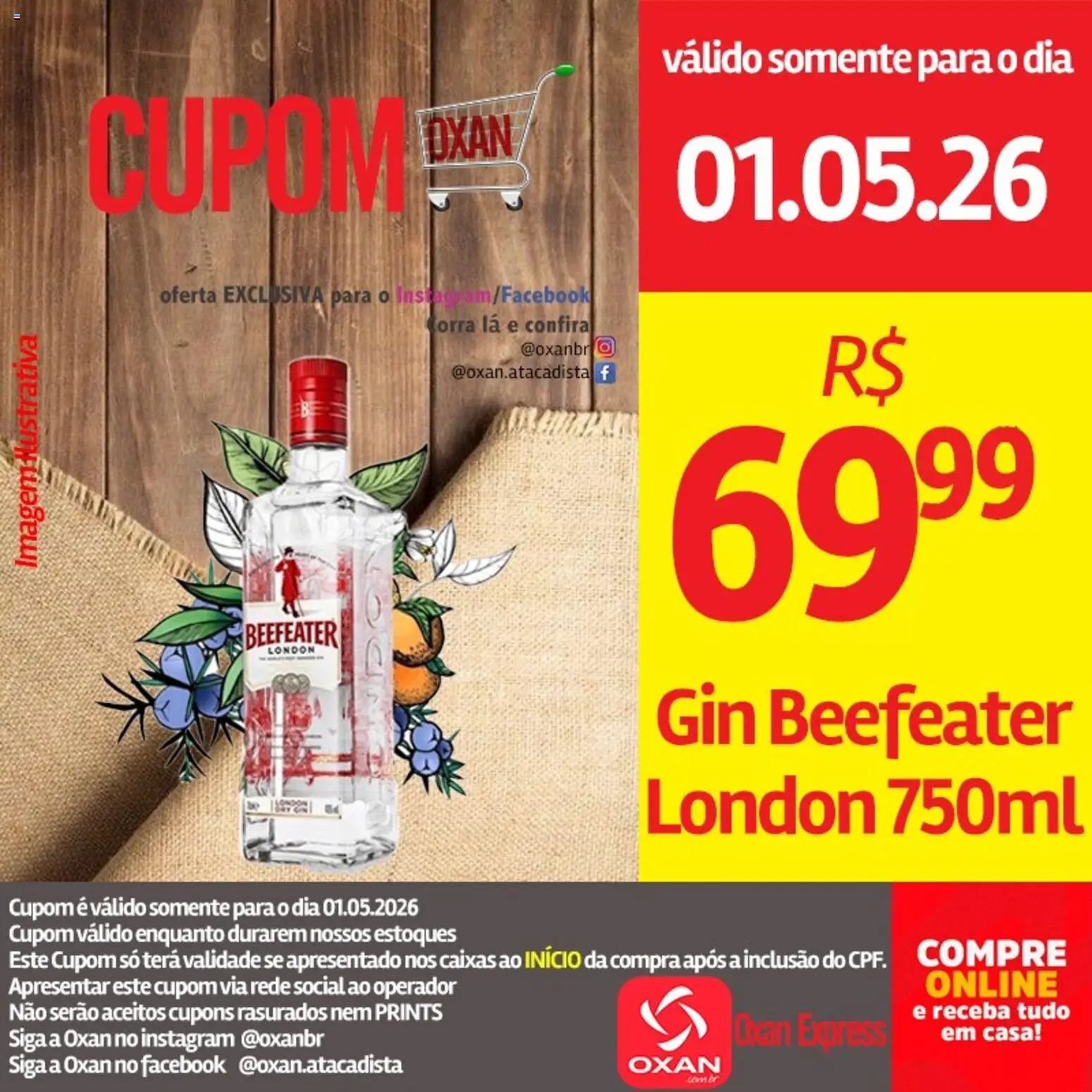 Oxan Atacadista Folheto - válido de 01.05.2026 | Página: 1 | Produtos: Gin