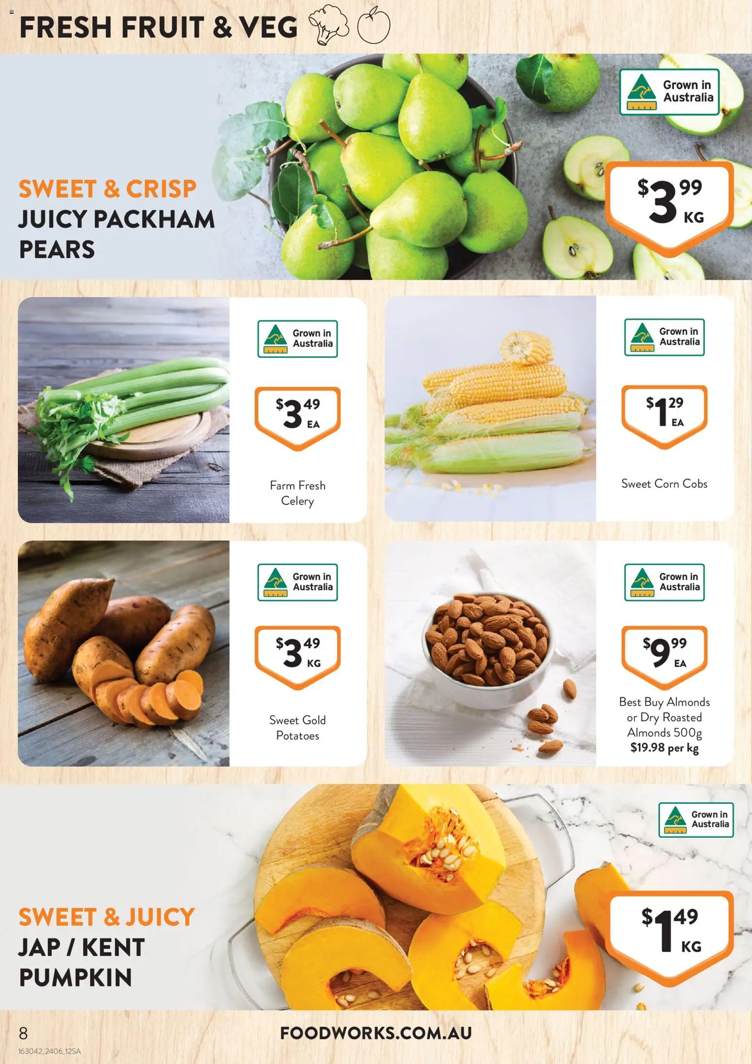 Foodworks catalogue - valid from 24/06/2026 | Page: 8 | Products: Almonds, Potatoes, Pumpkin