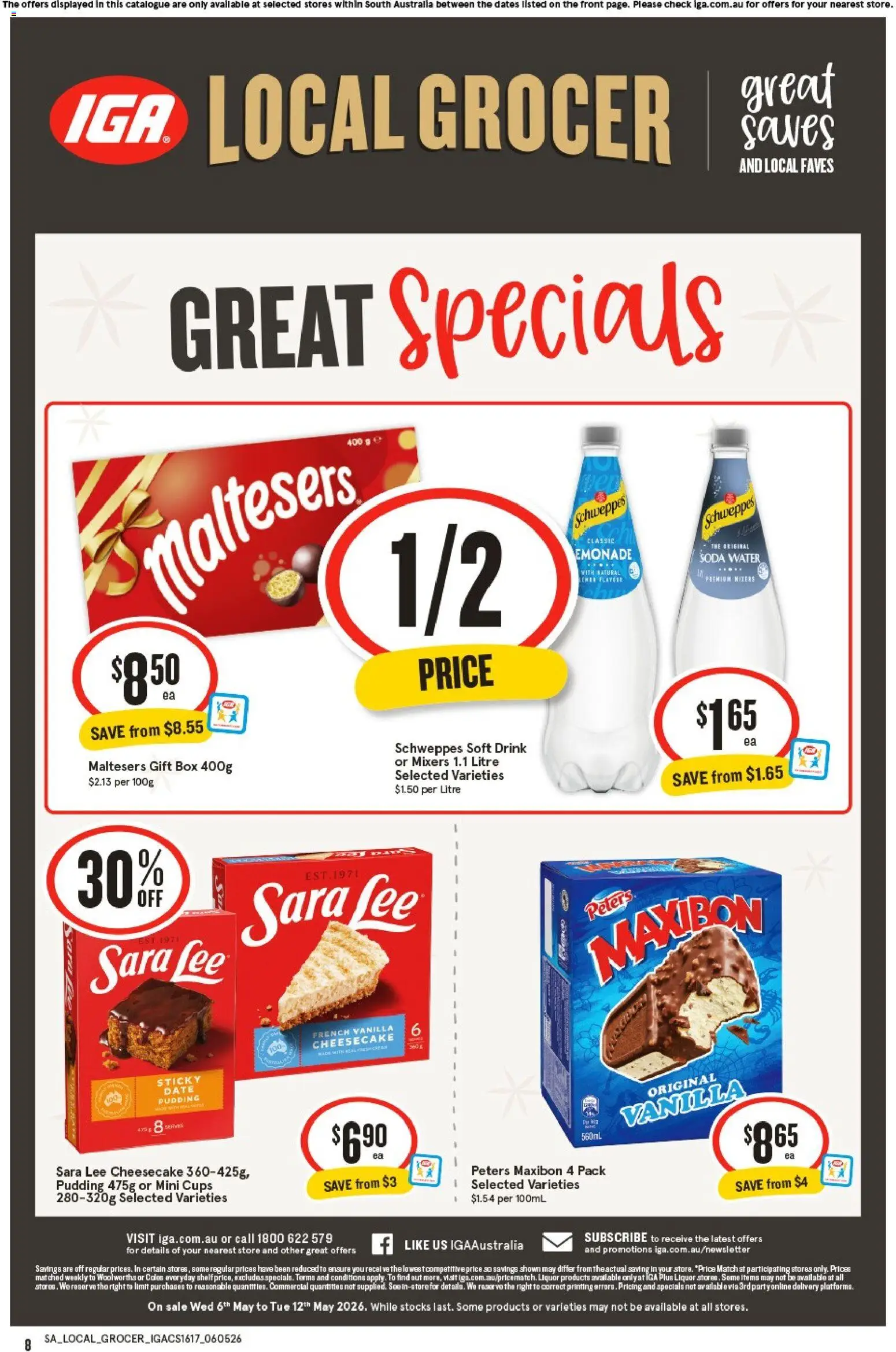 IGA catalogue - valid from 06.05.2026 | Page: 2 | Products: Box, Cups, Water, Date