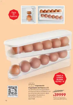 Vista previa Tupperware Folleto válido desde el 18/09/2026 | Página: 15 | Productos: Organizador, Estantes, Heladera, Huevos
